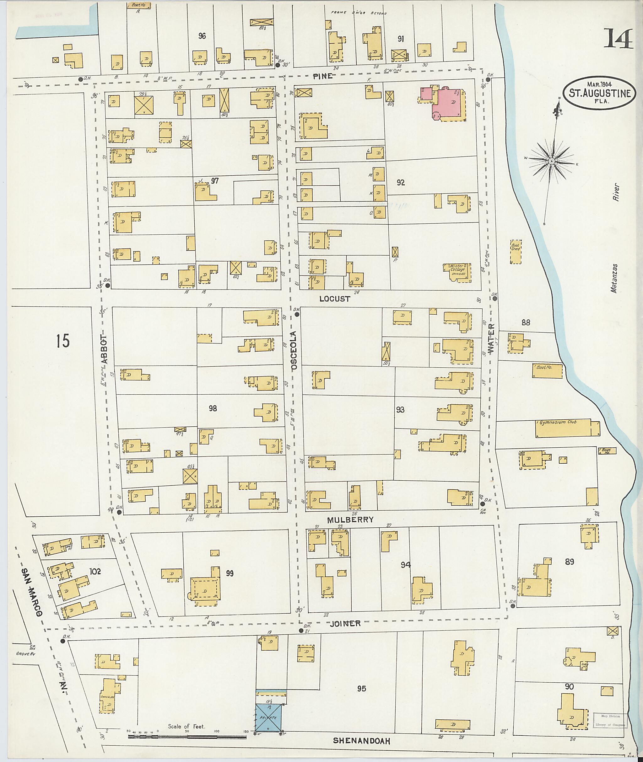 This old map of Saint Augustine, Saint John&