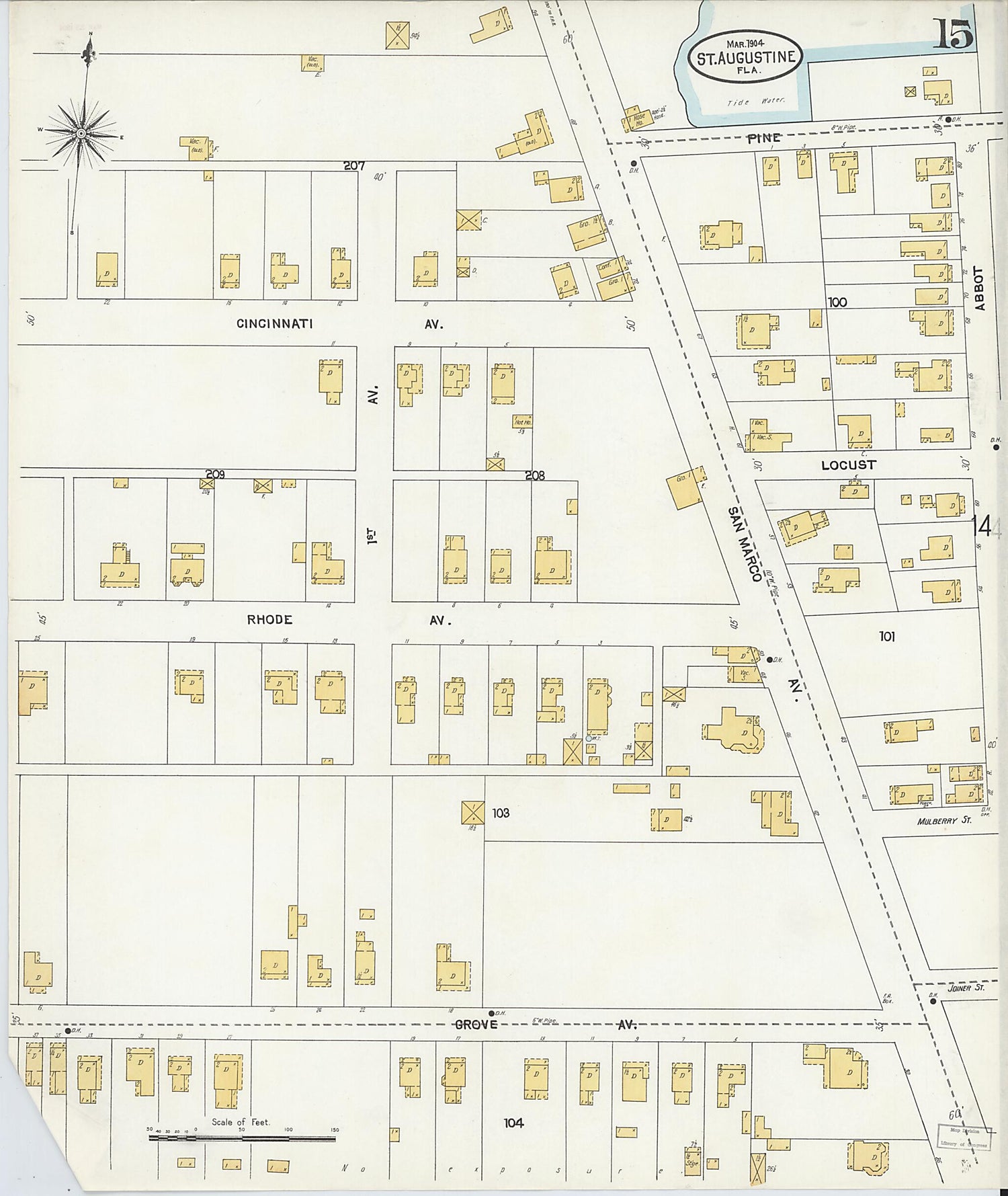 This old map of Saint Augustine, Saint John&