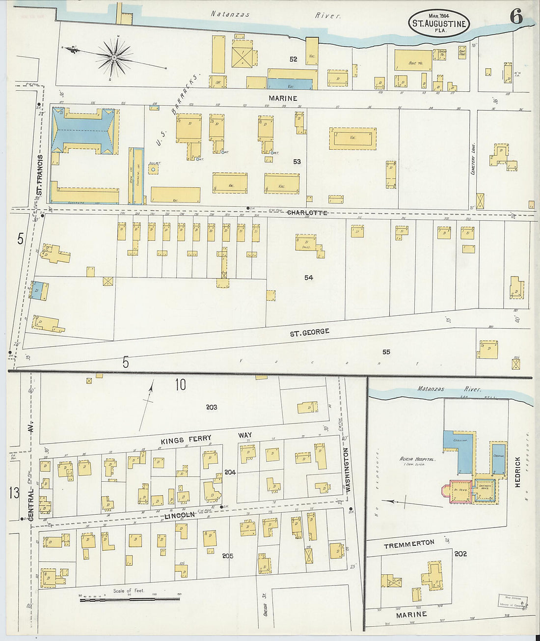 This old map of Saint Augustine, Saint John&