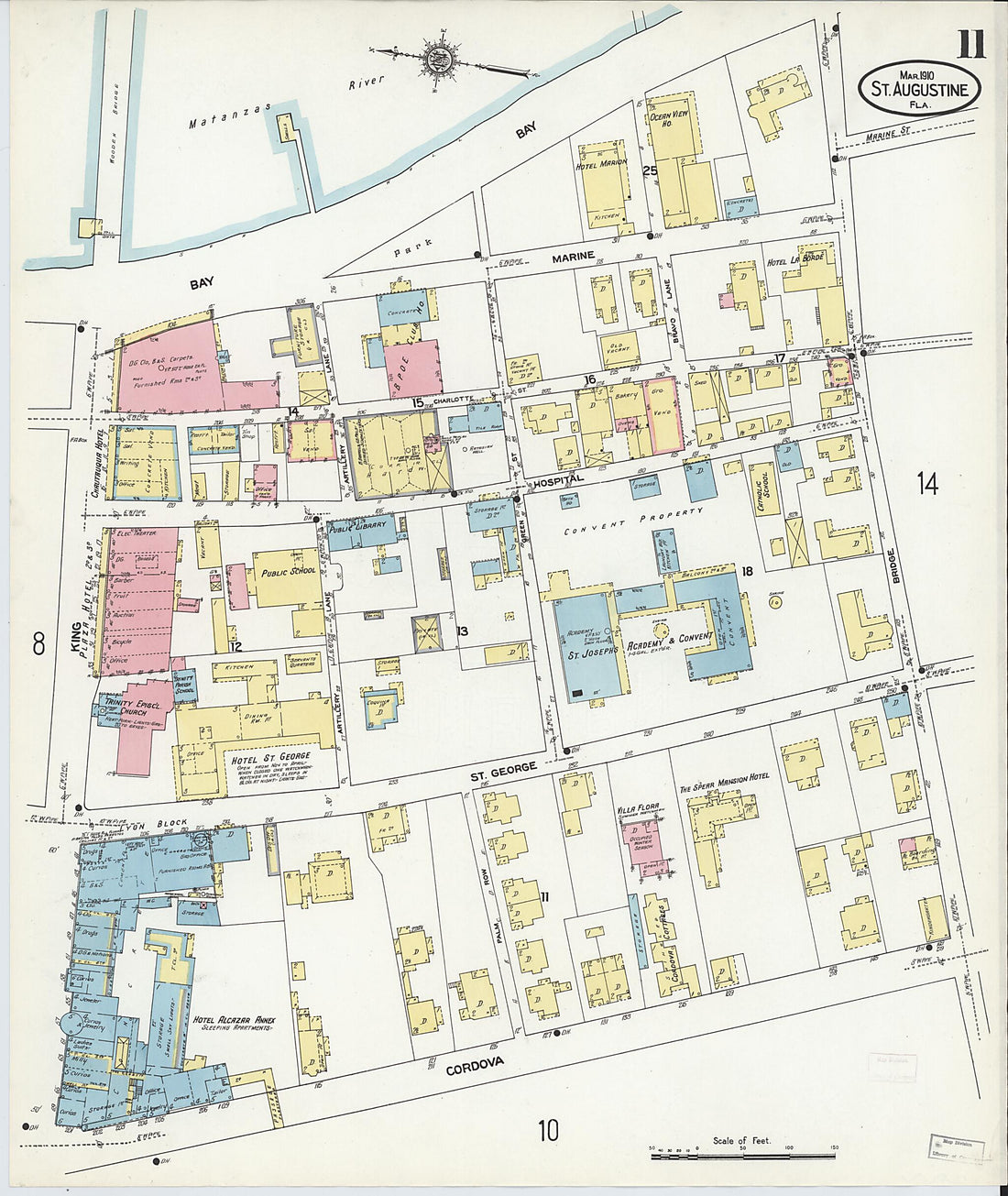 This old map of Saint Augustine, Saint John&