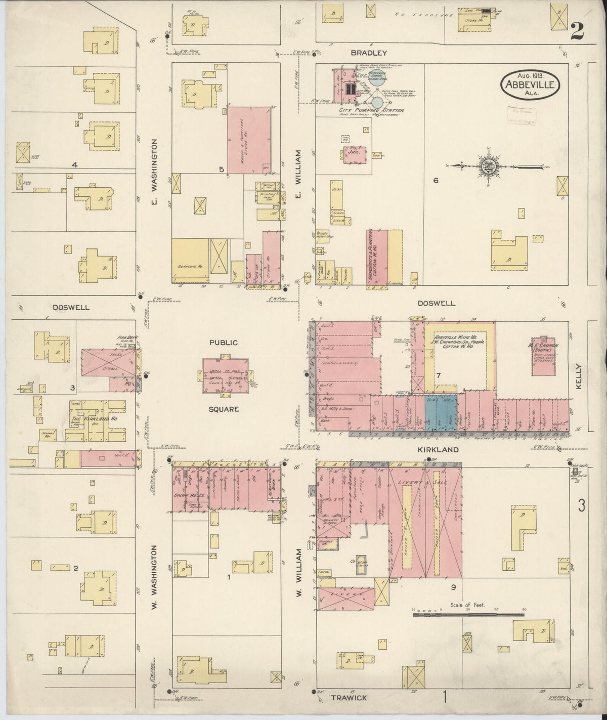 Abbeville, Henry County, Alabama 1913 (Sheet 2 of 3) by Relic Map Company