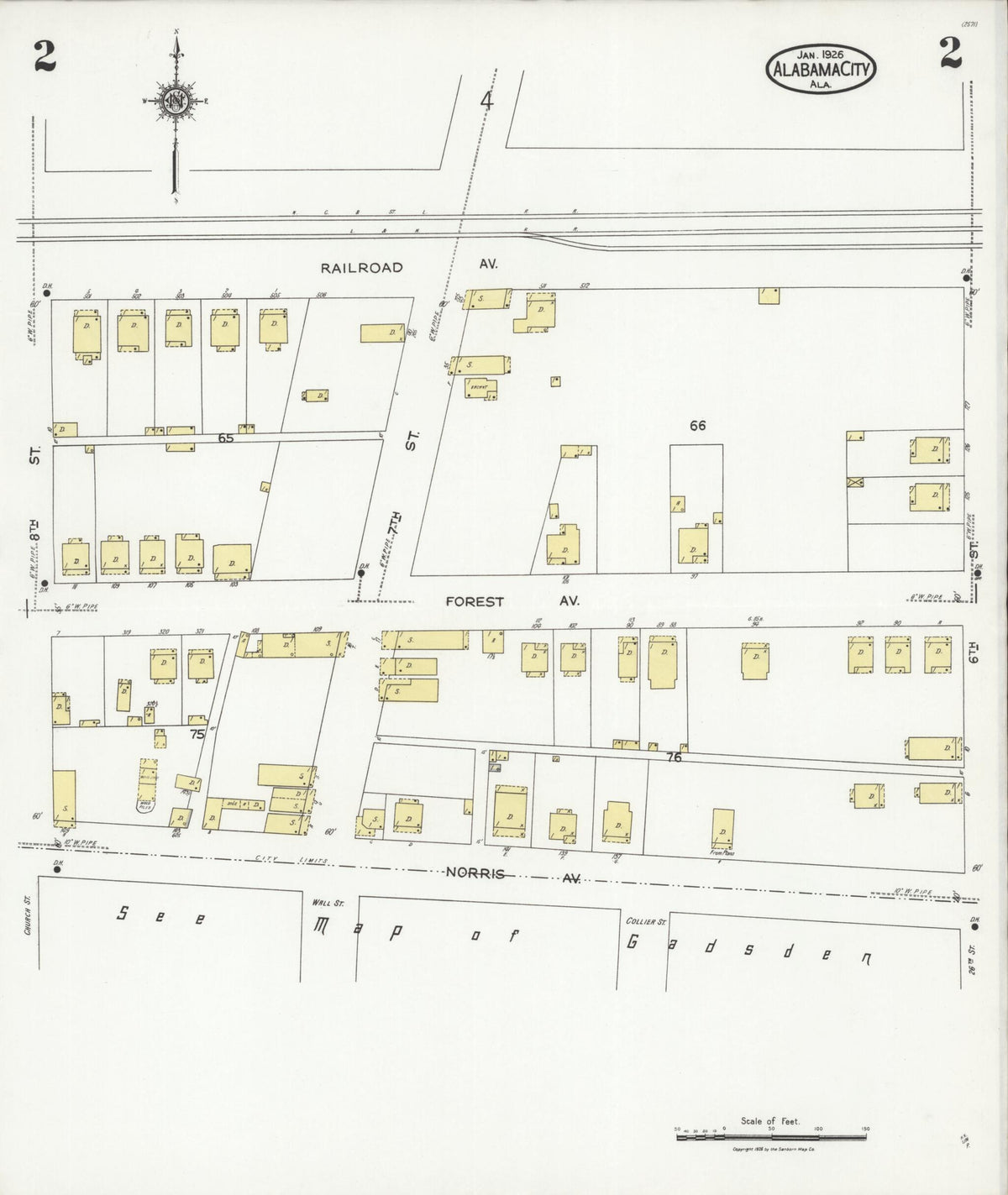 Alabama City, Etowah County, Alabama 1926 (Sheet 2 of 9) by Relic Map Company