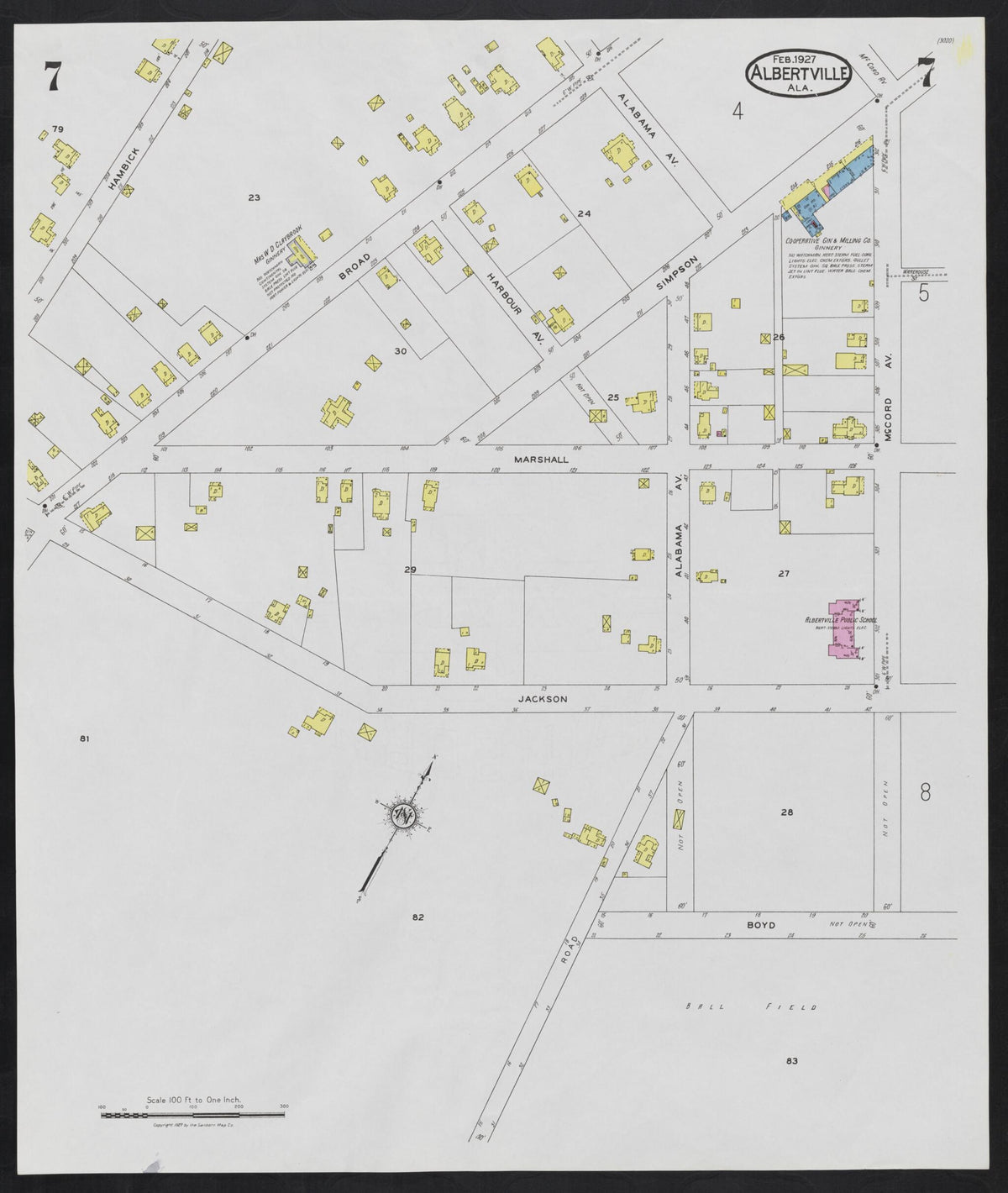 Albertville, Marshall County, Alabama 1927 (Sheet 7 of 8) by Relic Map Company