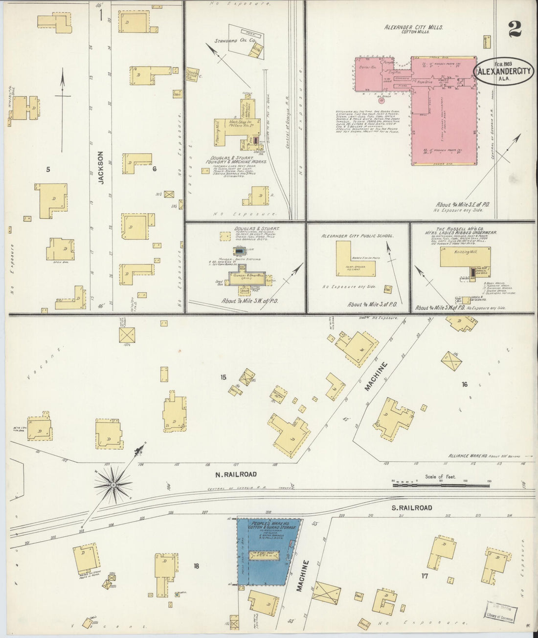 This old map of Alexander City, Tallapoosa County, Alabama was created by Sanborn Map Company in 1903