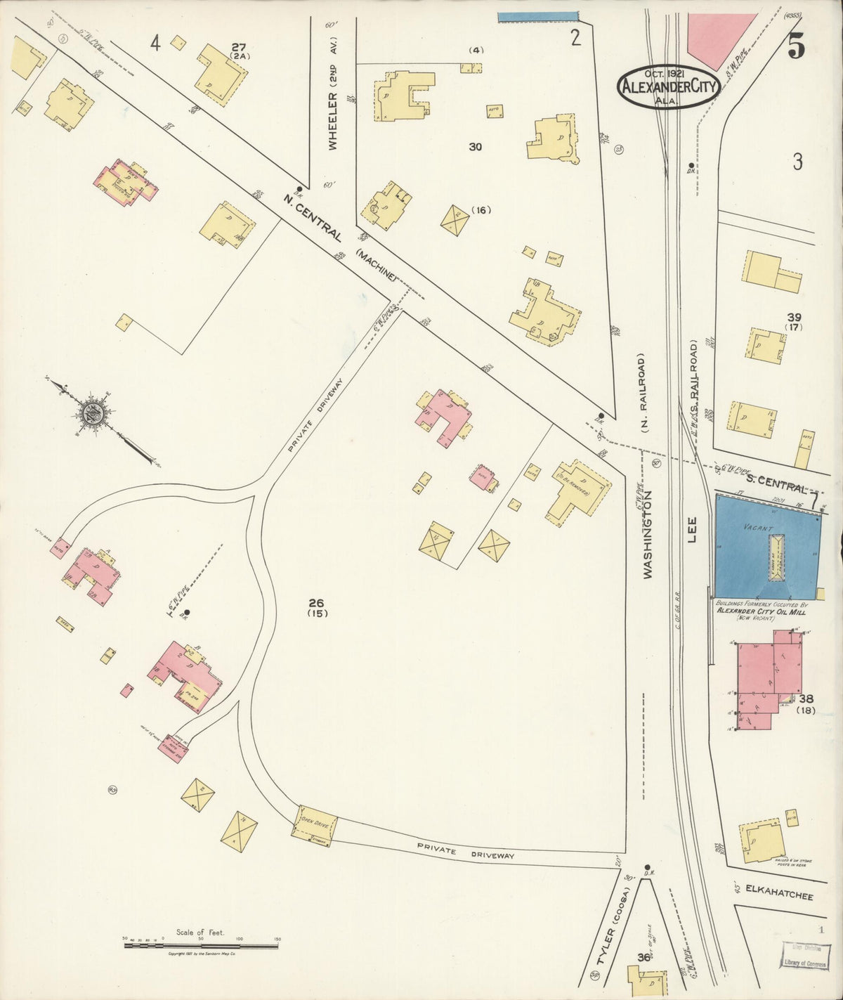Alexander City, Tallapoosa County, Alabama 1921 (Sheet 5 of 8) by Relic Map Company