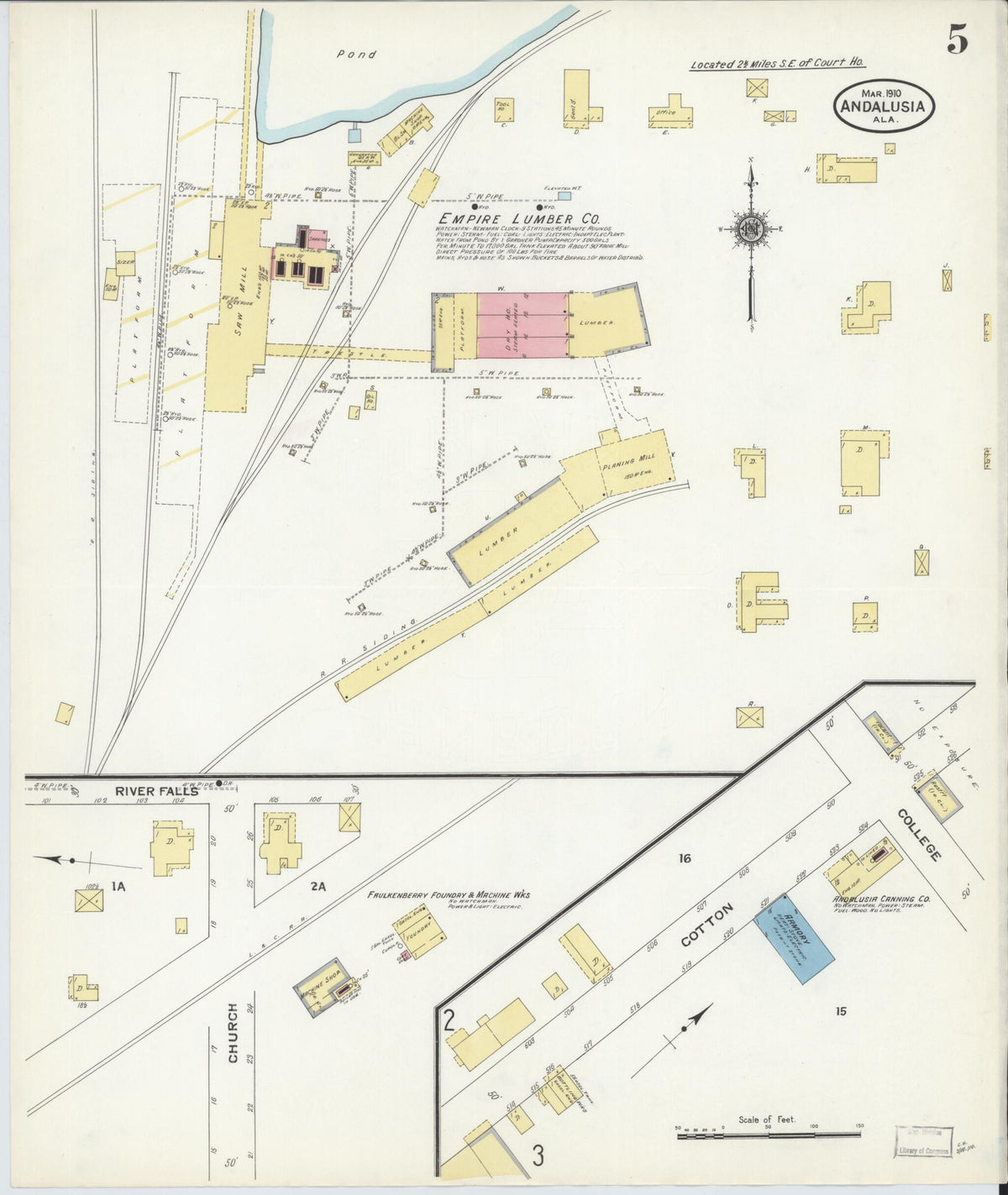Andalusia, Covington County, Alabama 1910 (Sheet 5 of 5) by Relic Map Company
