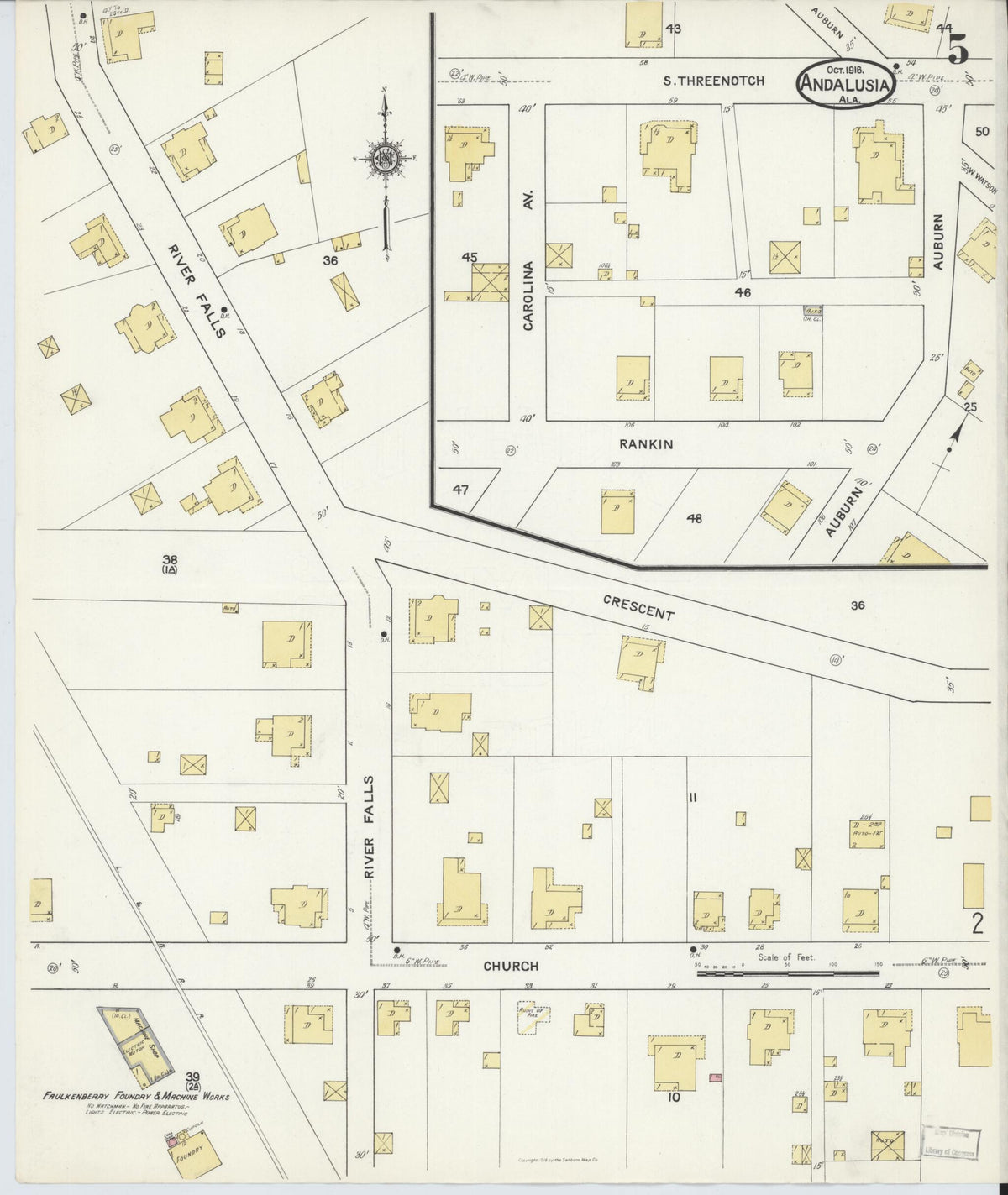 Andalusia, Covington County, Alabama 1916 (Sheet 5 of 6) by Relic Map Company