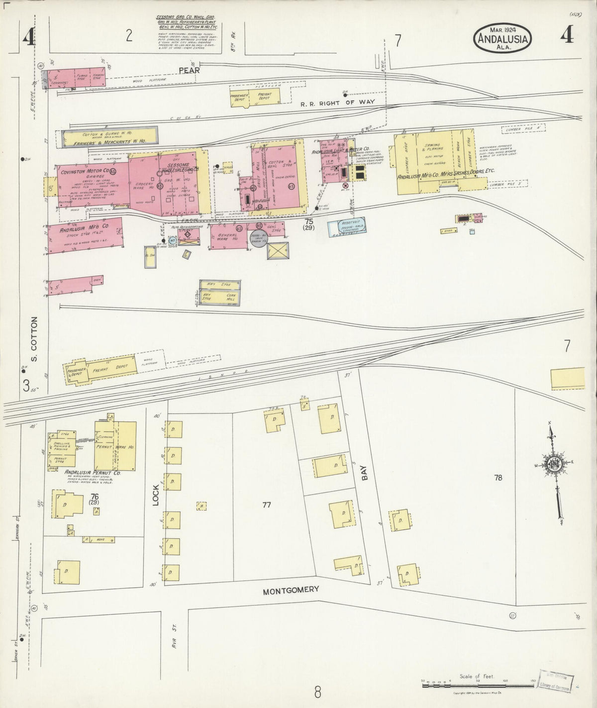 Andalusia, Covington County, Alabama 1924 (Sheet 4 of 10) by Relic Map Company