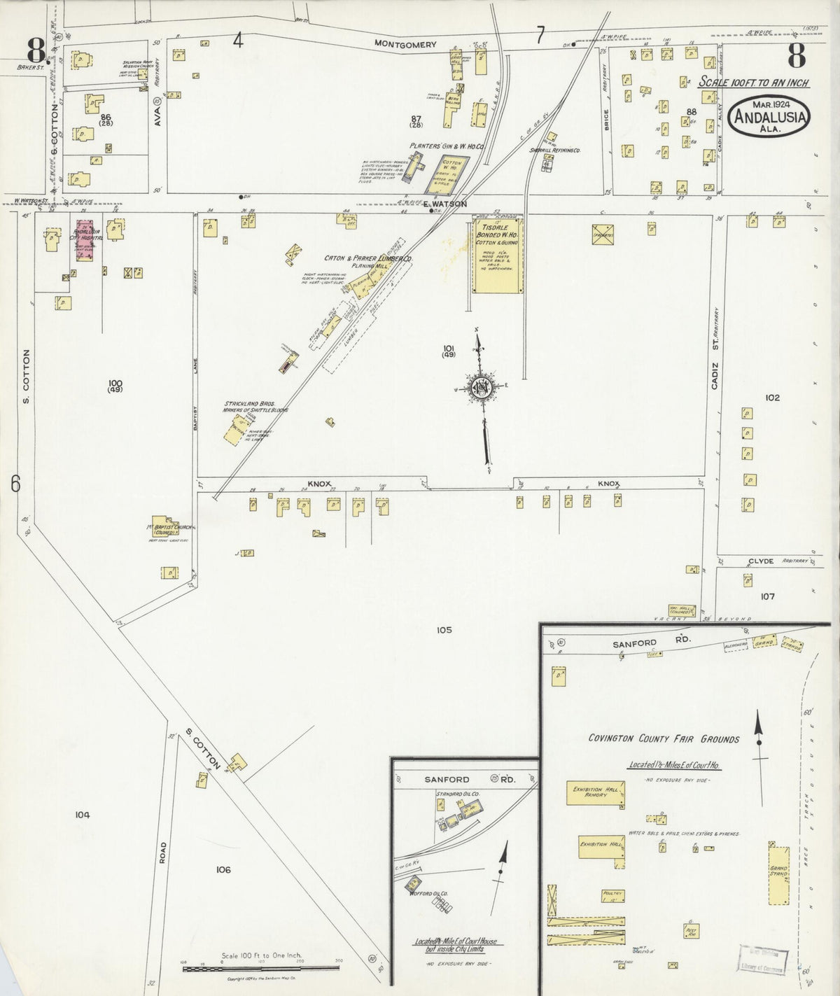 Andalusia, Covington County, Alabama 1924 (Sheet 8 of 10) by Relic Map Company