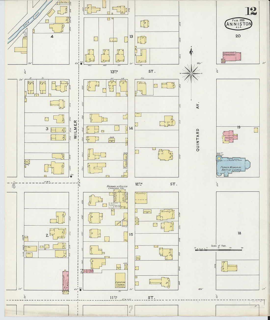 This old map of Anniston, Calhoun County, Alabama was created by Sanborn Map Company in 1895