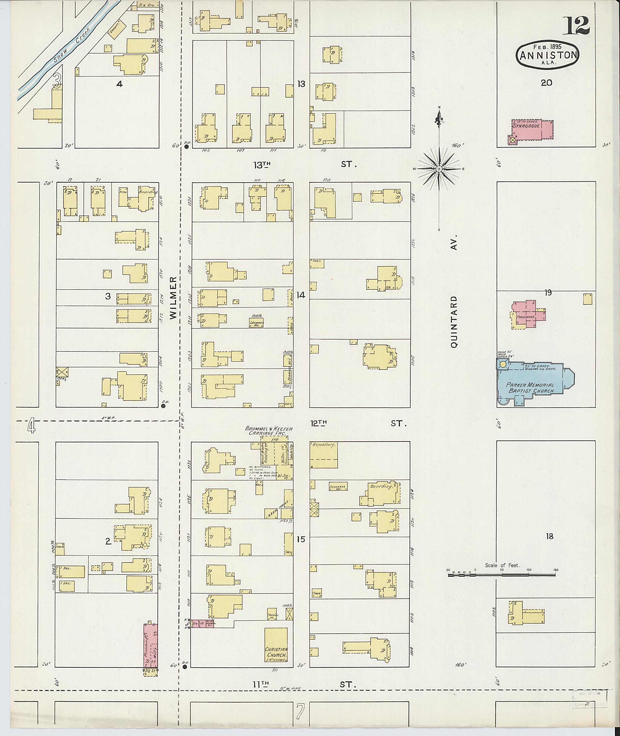 This old map of Anniston, Calhoun County, Alabama was created by Sanborn Map Company in 1895