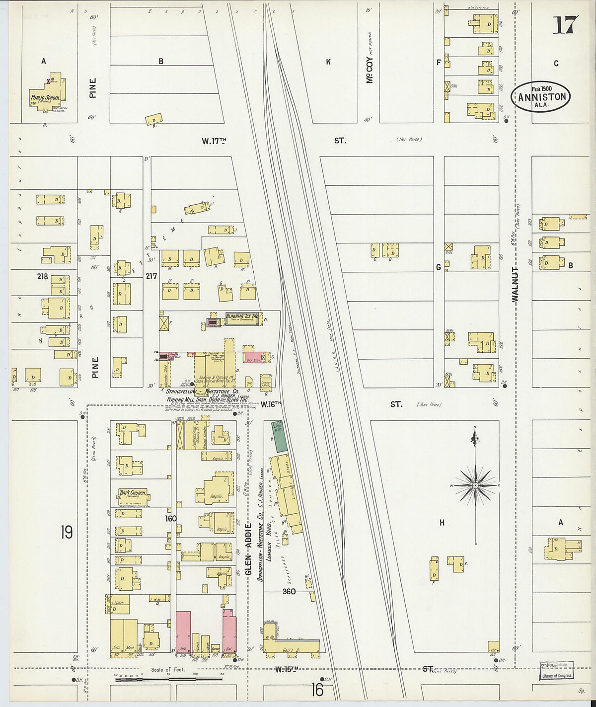 Anniston, Calhoun County, Alabama 1900 (Sheet 17 of 28) by Relic Map Company