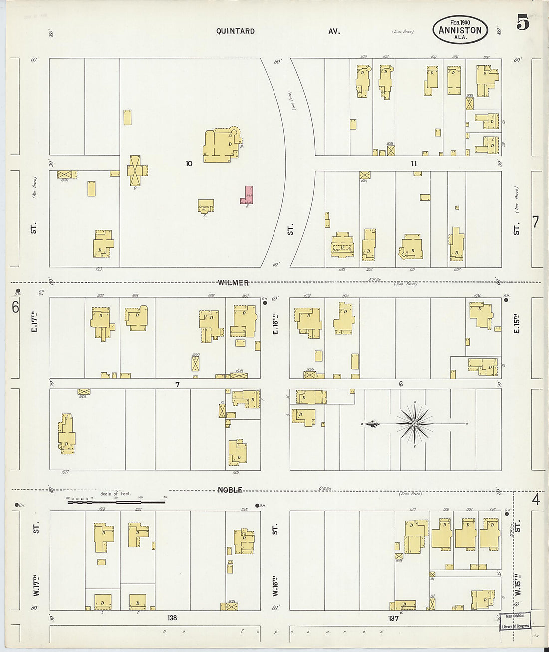 This old map of Anniston, Calhoun County, Alabama was created by Sanborn Map Company in 1900