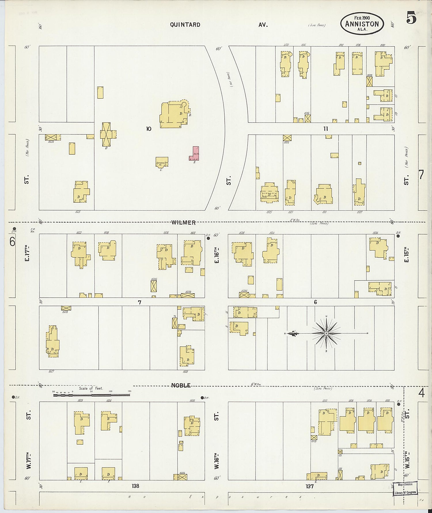 This old map of Anniston, Calhoun County, Alabama was created by Sanborn Map Company in 1900