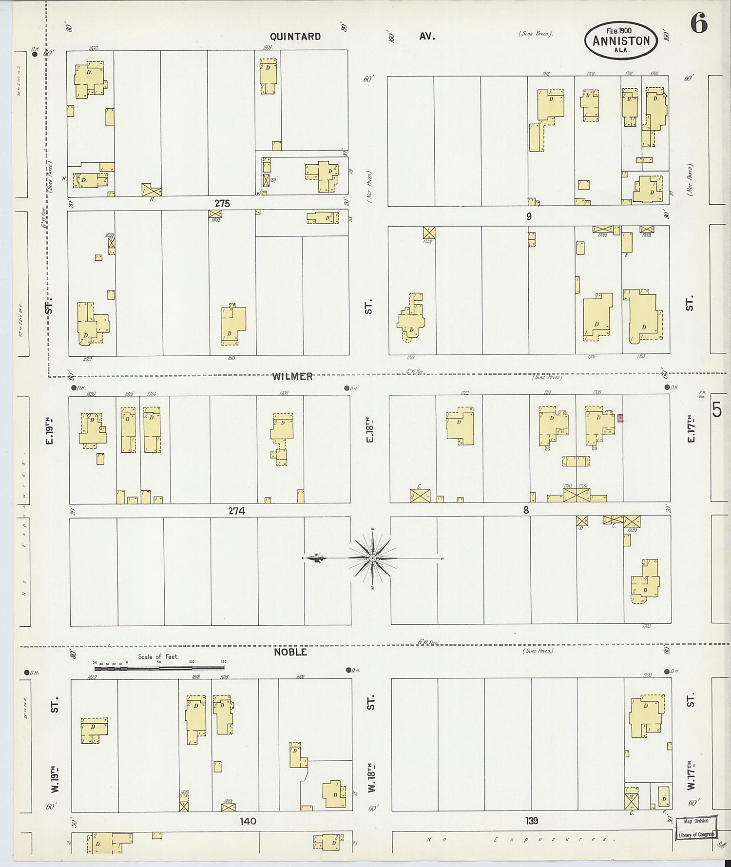 This old map of Anniston, Calhoun County, Alabama was created by Sanborn Map Company in 1900