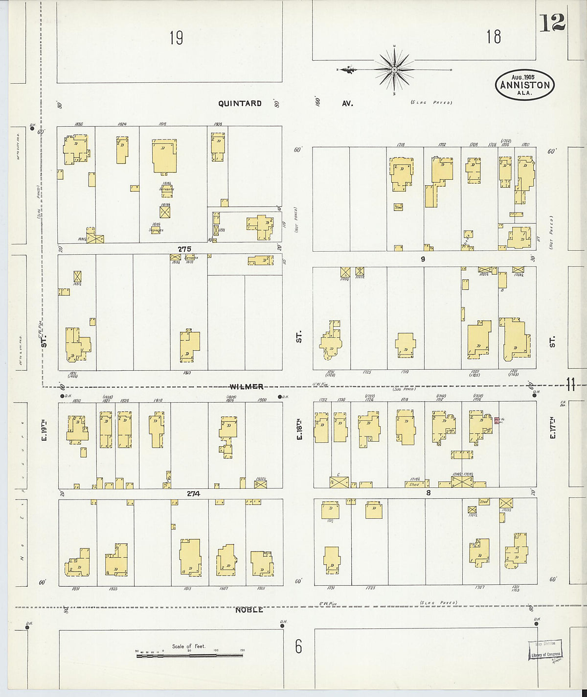Anniston, Calhoun County, Alabama 1905 (Sheet 12 of 35) by Relic Map Company