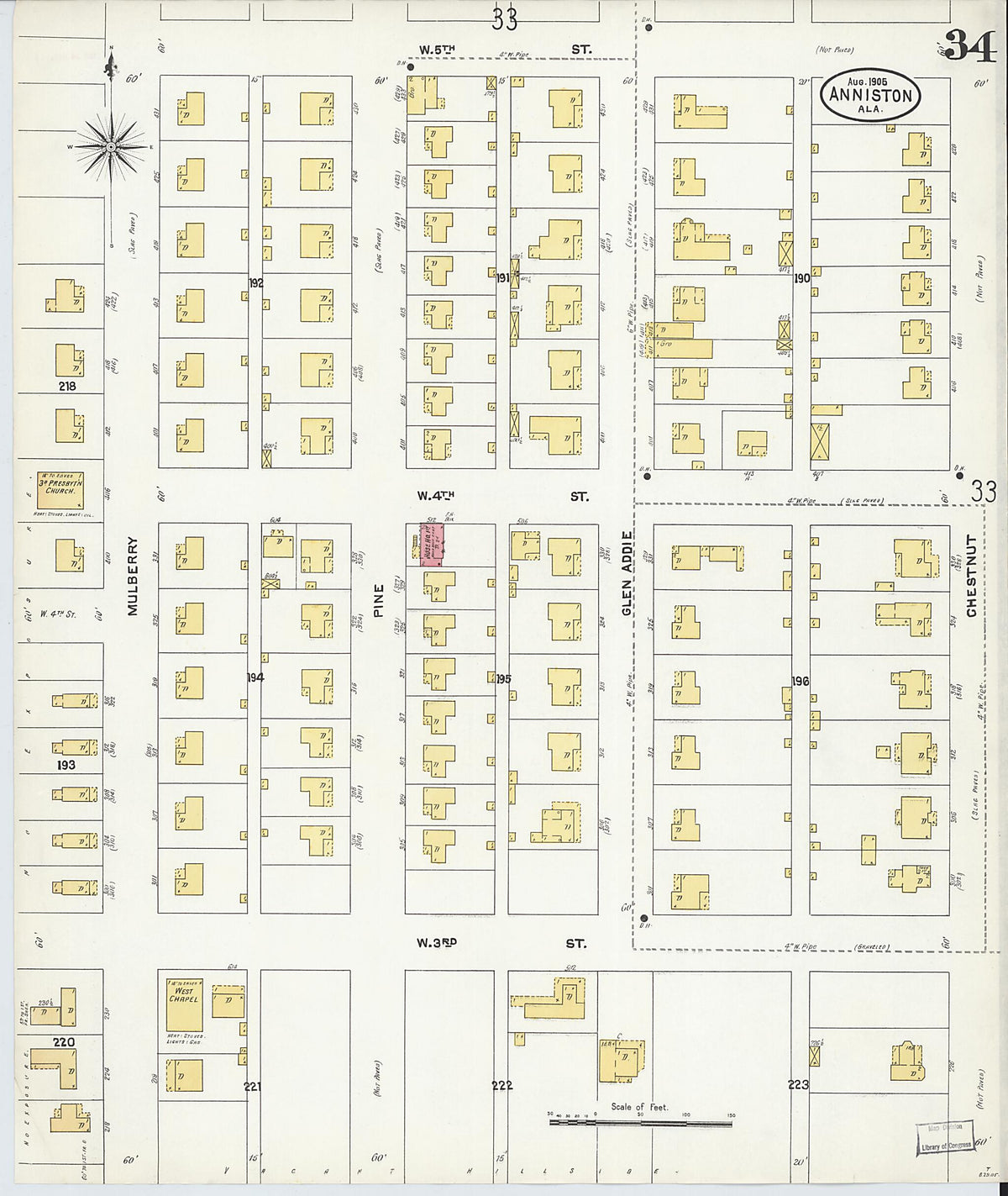 Anniston, Calhoun County, Alabama 1905 (Sheet 34 of 35) by Relic Map Company