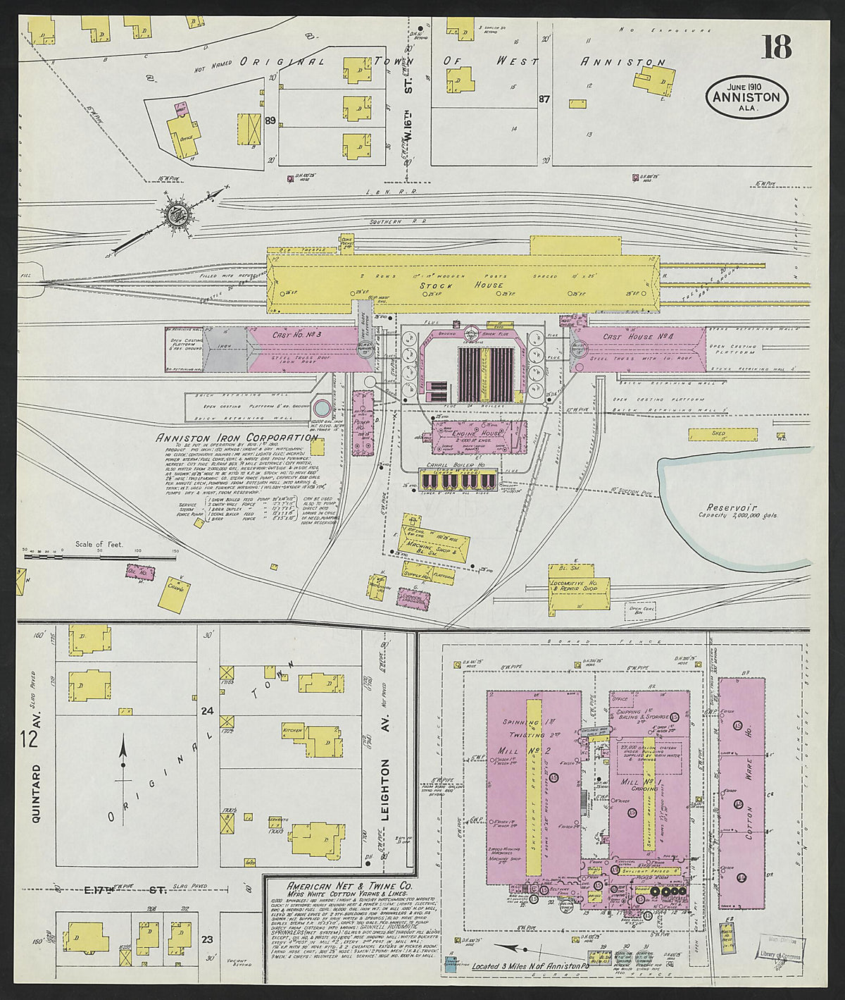 Anniston, Calhoun County, Alabama 1910 (Sheet 18 of 39) by Relic Map Company