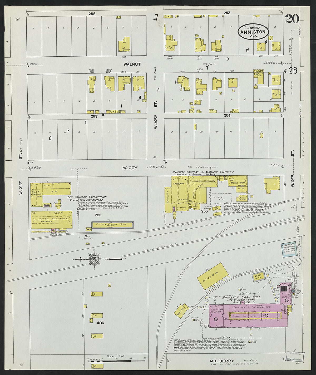 Anniston, Calhoun County, Alabama 1910 (Sheet 20 of 39) by Relic Map Company