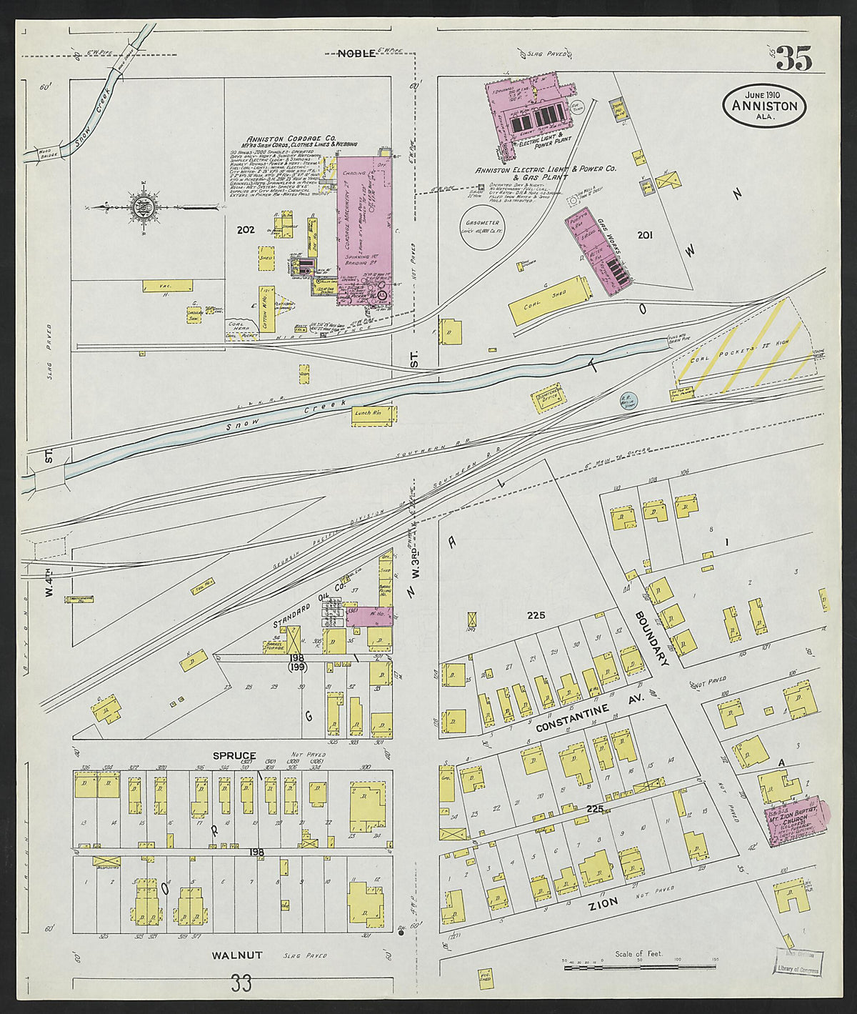 Anniston, Calhoun County, Alabama 1910 (Sheet 35 of 39) by Relic Map Company