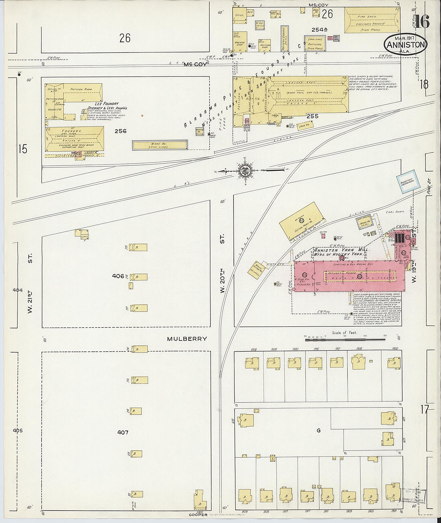 Old Map of Anniston, Calhoun County, Alabama [1917] Anniston, Calhoun ...