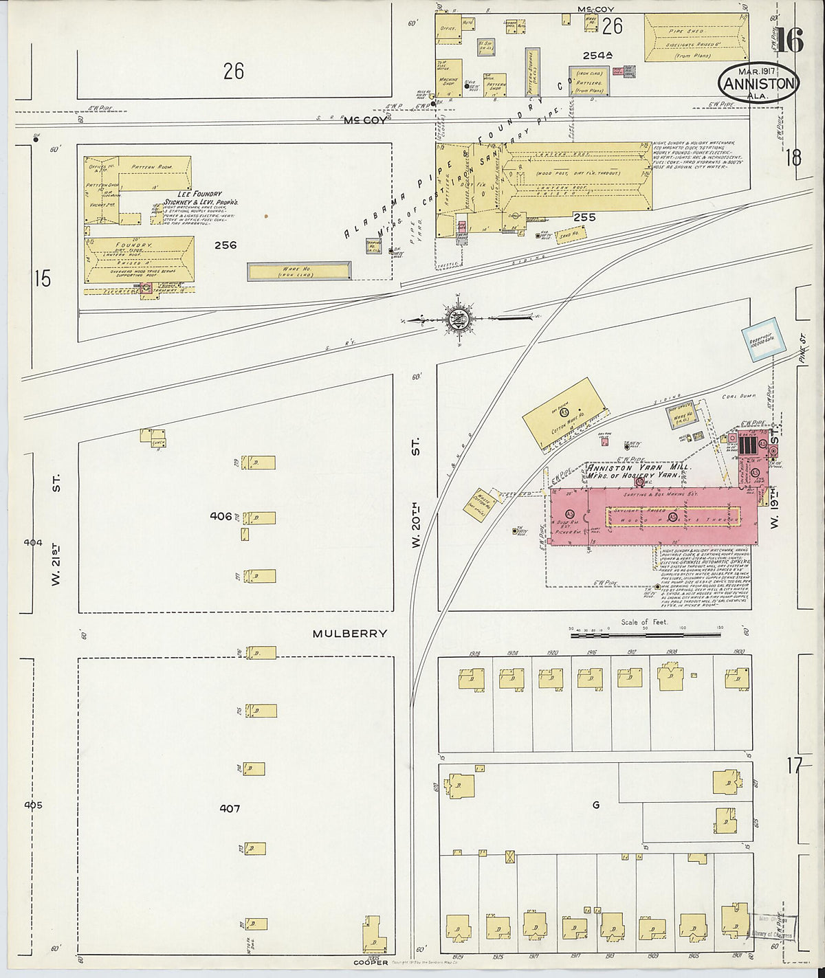 Anniston, Calhoun County, Alabama 1917 (Sheet 15 of 39) by Relic Map Company