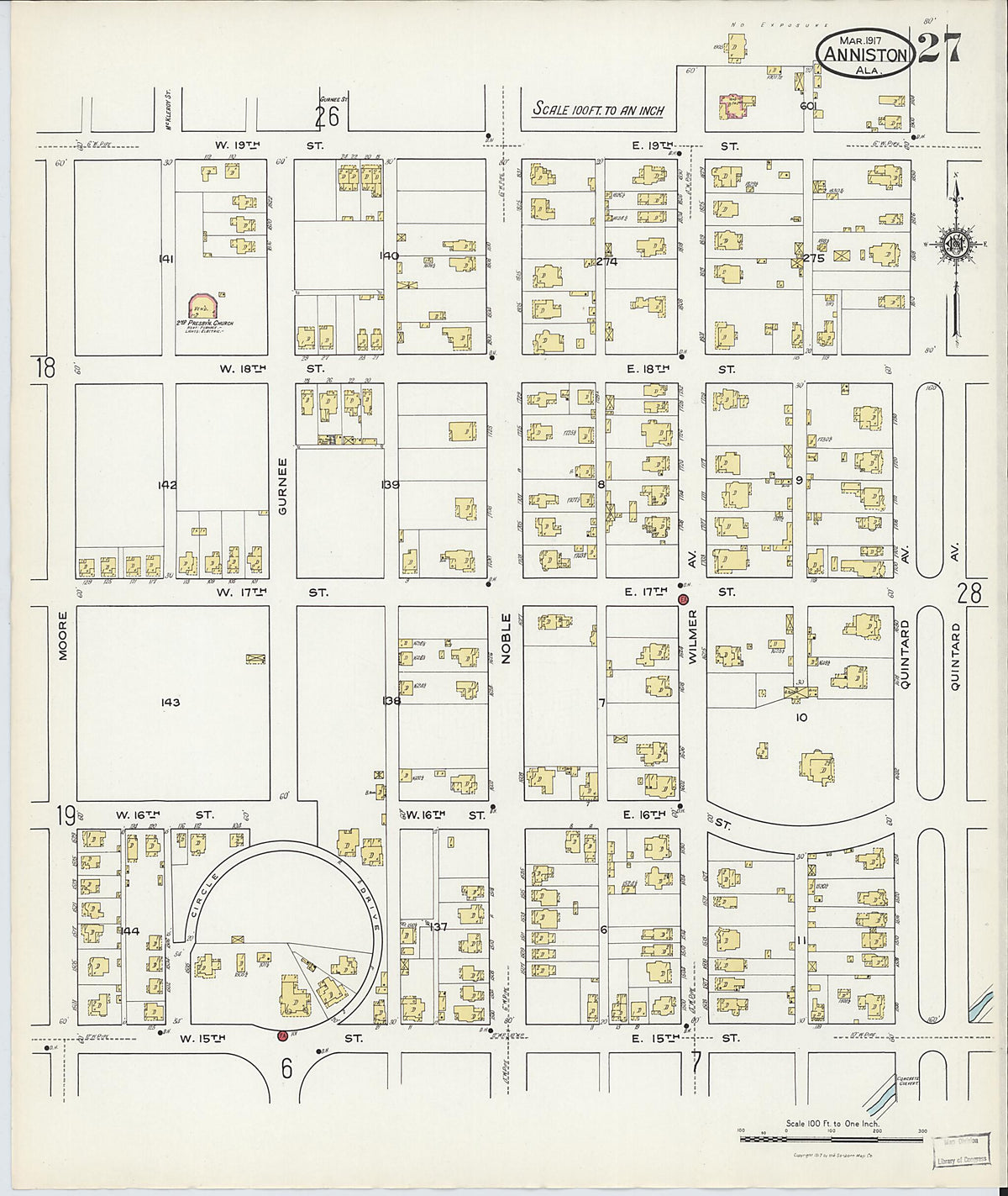 Anniston, Calhoun County, Alabama 1917 (Sheet 26 of 39) by Relic Map Company