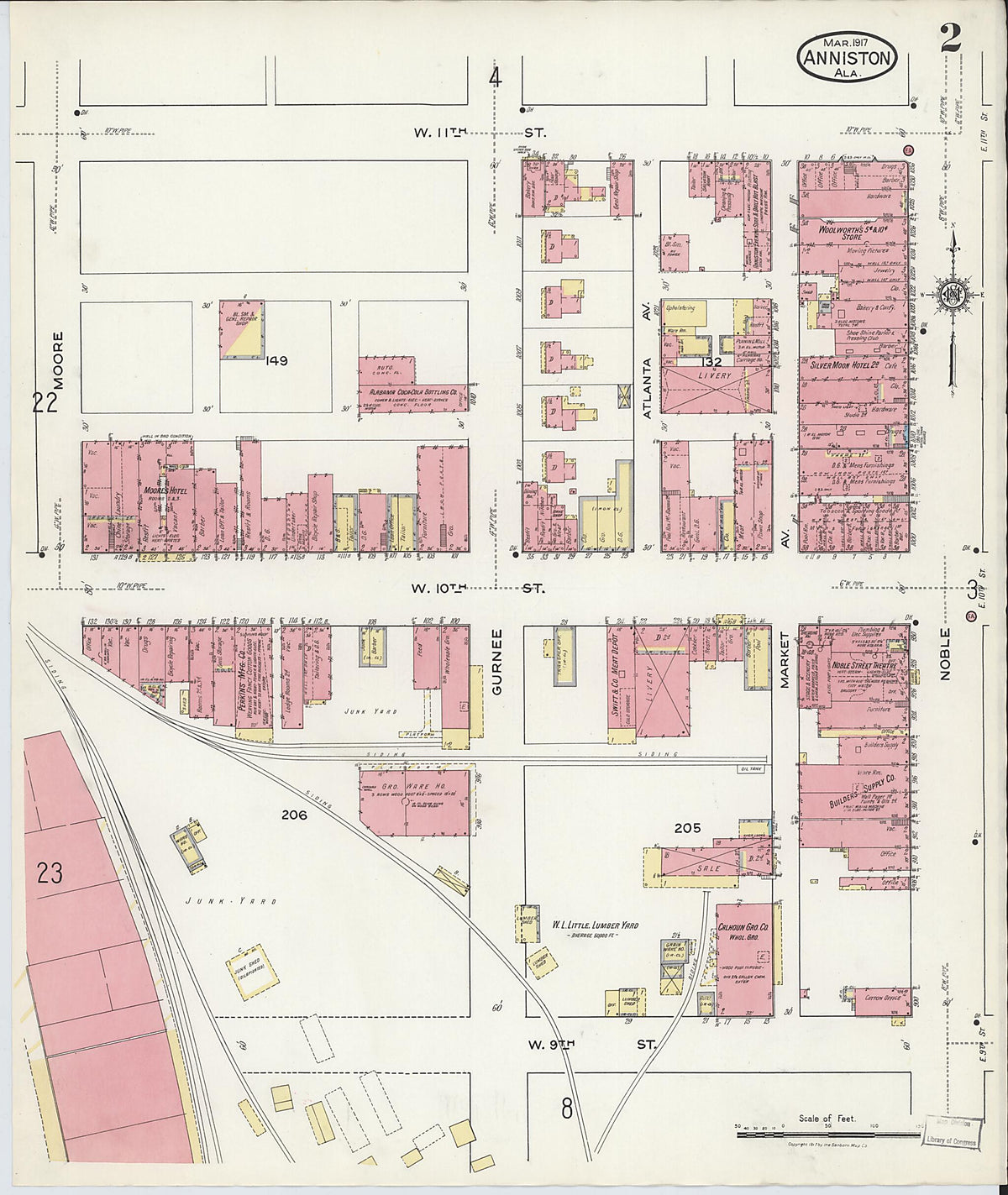 Anniston, Calhoun County, Alabama 1917 (Sheet 2 of 39) by Relic Map Company