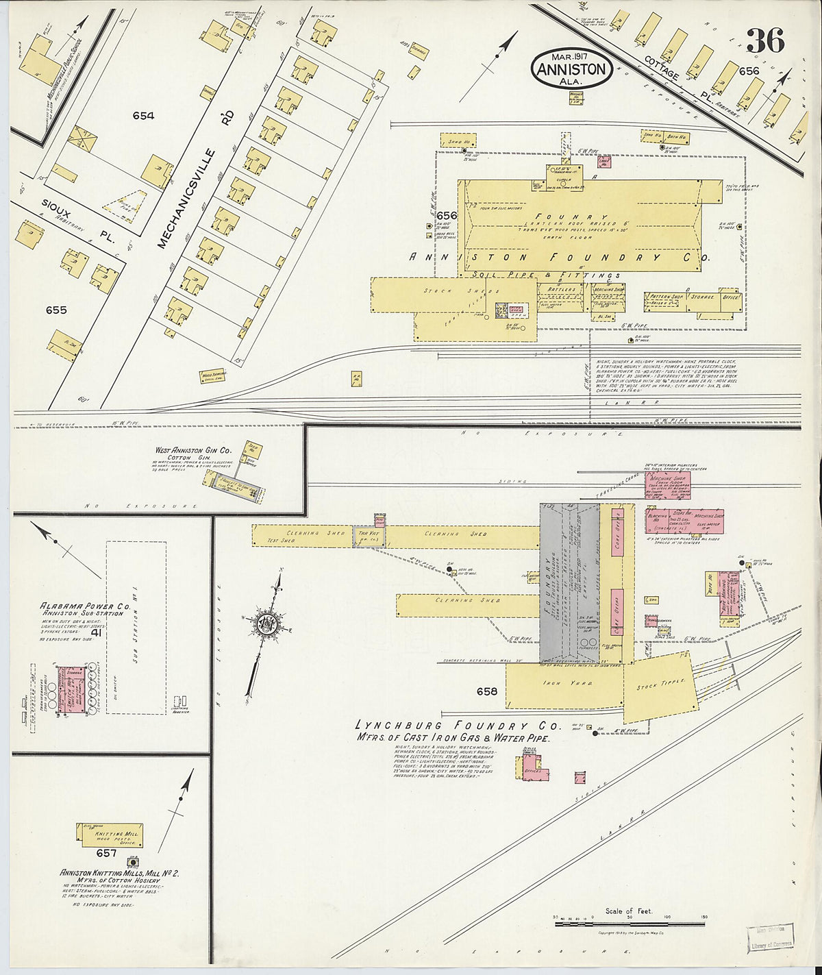 Anniston, Calhoun County, Alabama 1917 (Sheet 35 of 39) by Relic Map Company