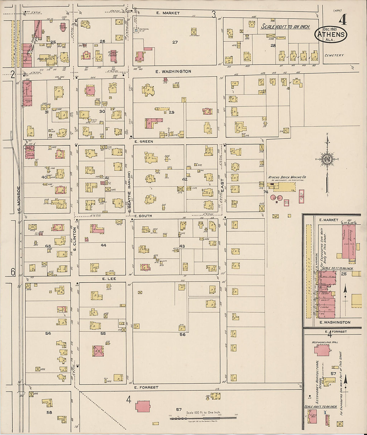 Athens, Limestone County, Alabama 1921 (Sheet 4 of 7) by Relic Map Company