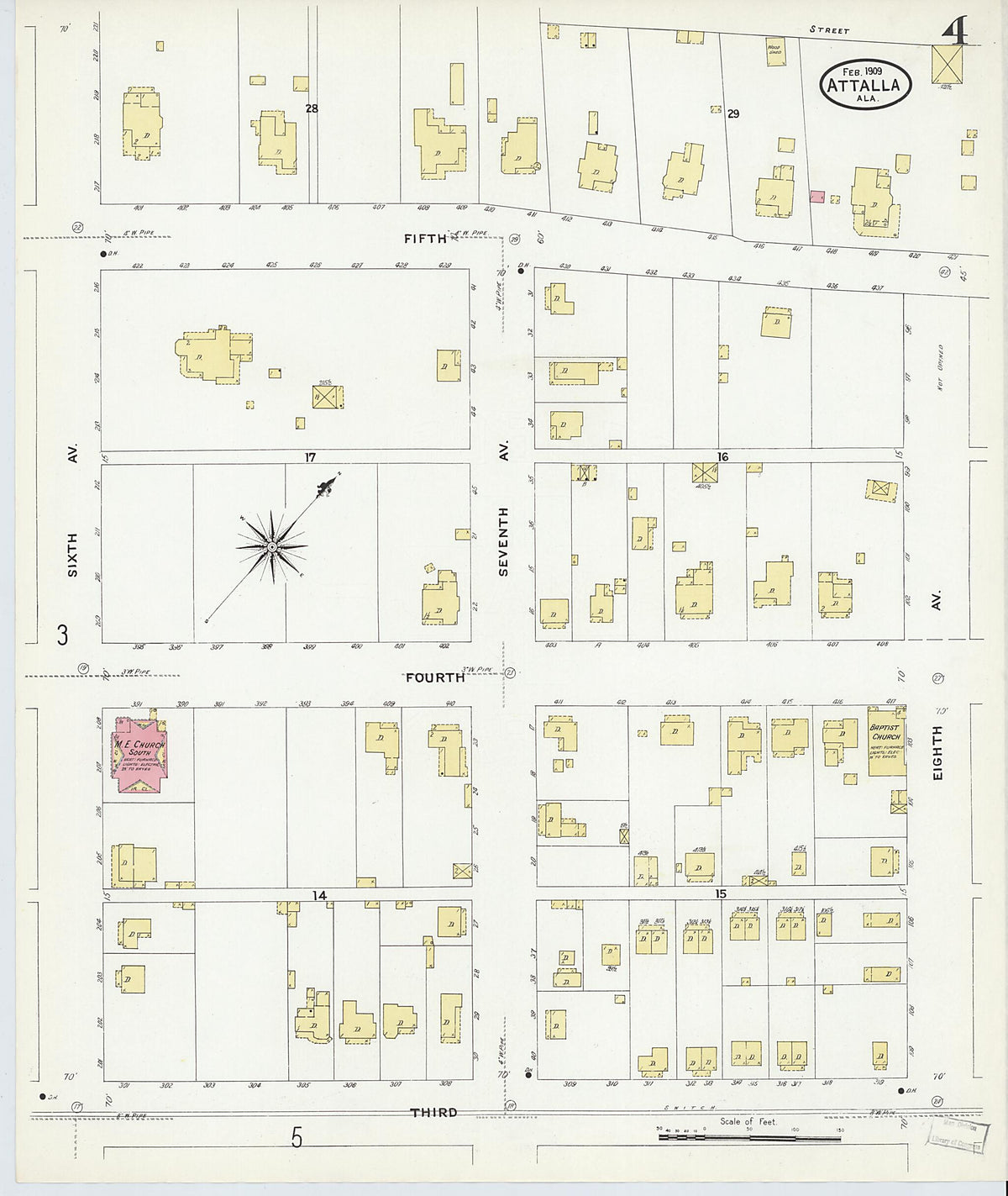 Attalla, Etowah County, Alabama 1909 (Sheet 4 of 7) by Relic Map Company