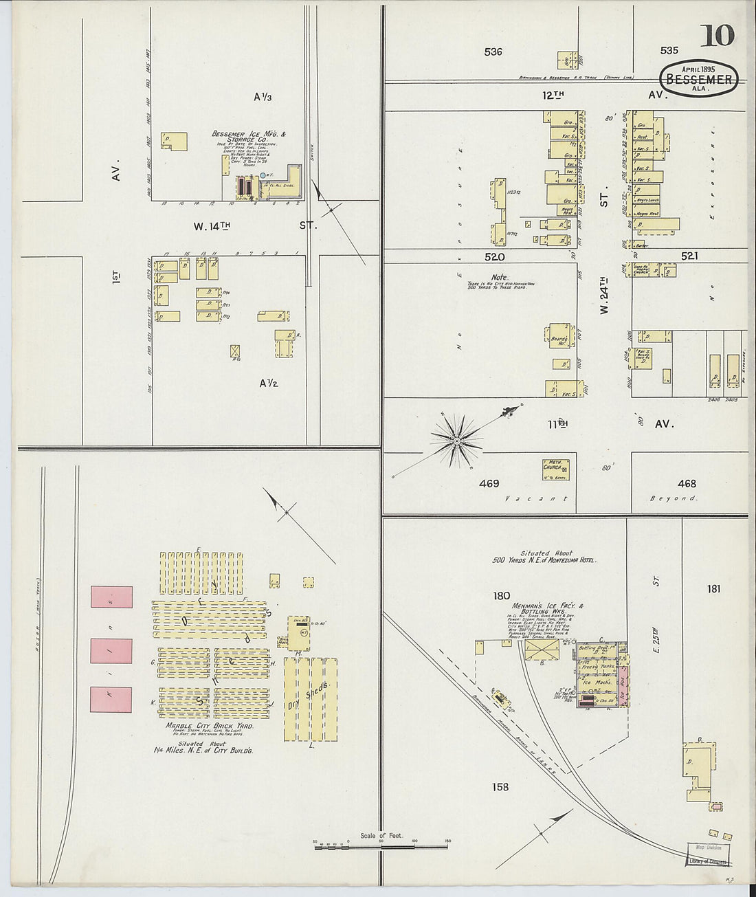 This old map of Bessemer, Jefferson County, Alabama was created by Sanborn Map Company in 1895