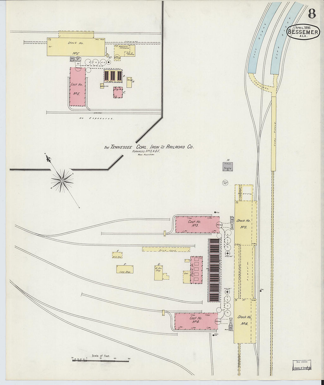 This old map of Bessemer, Jefferson County, Alabama was created by Sanborn Map Company in 1895