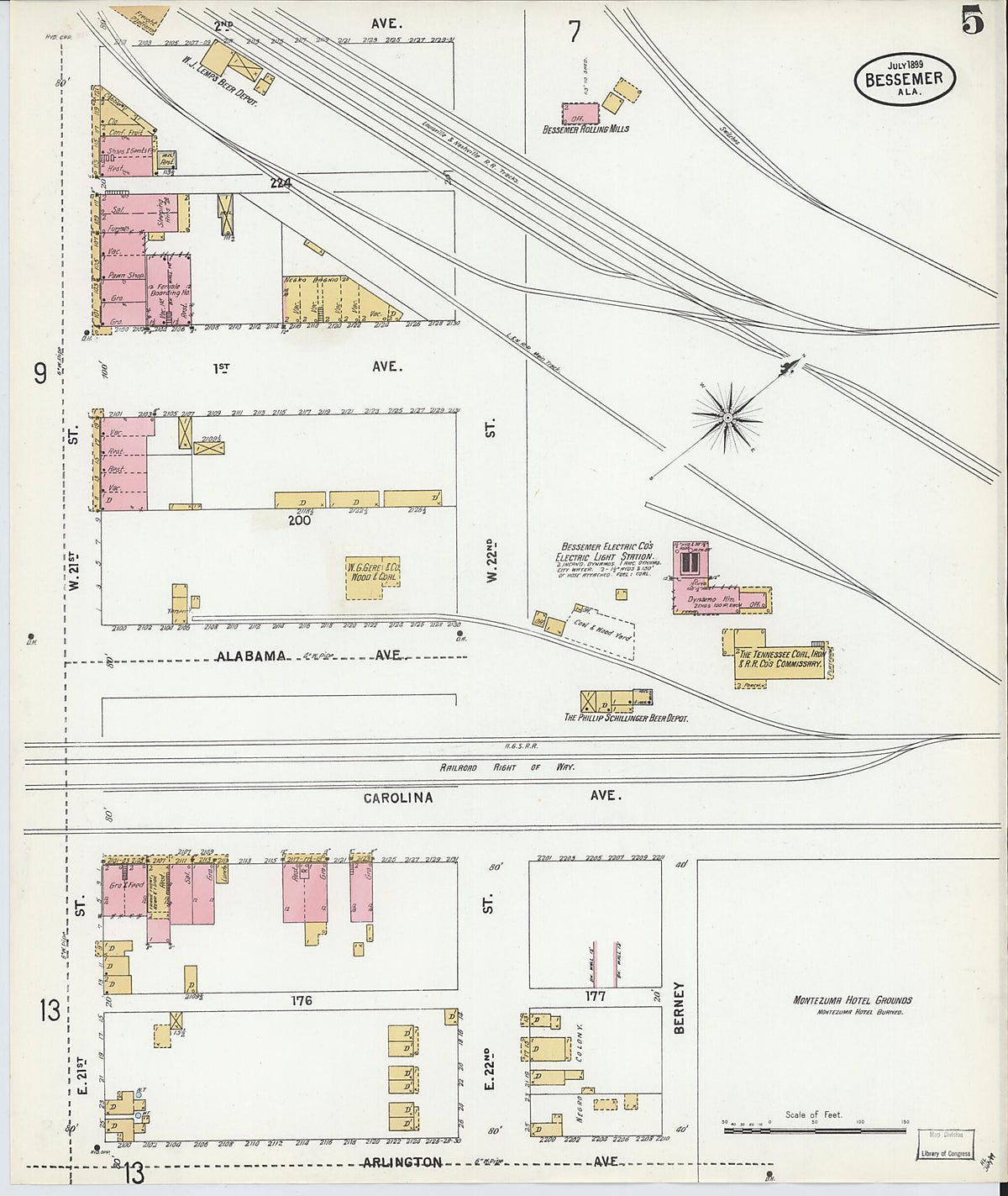 Bessemer, Jefferson County, Alabama 1899 (Sheet 5 of 13) by Relic Map Company