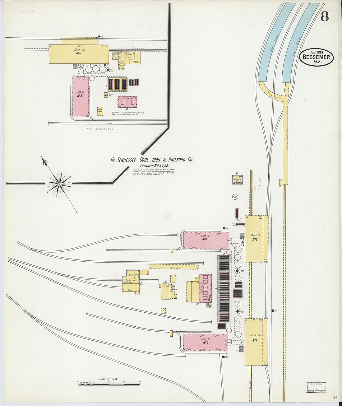 This old map of Bessemer, Jefferson County, Alabama was created by Sanborn Map Company in 1899