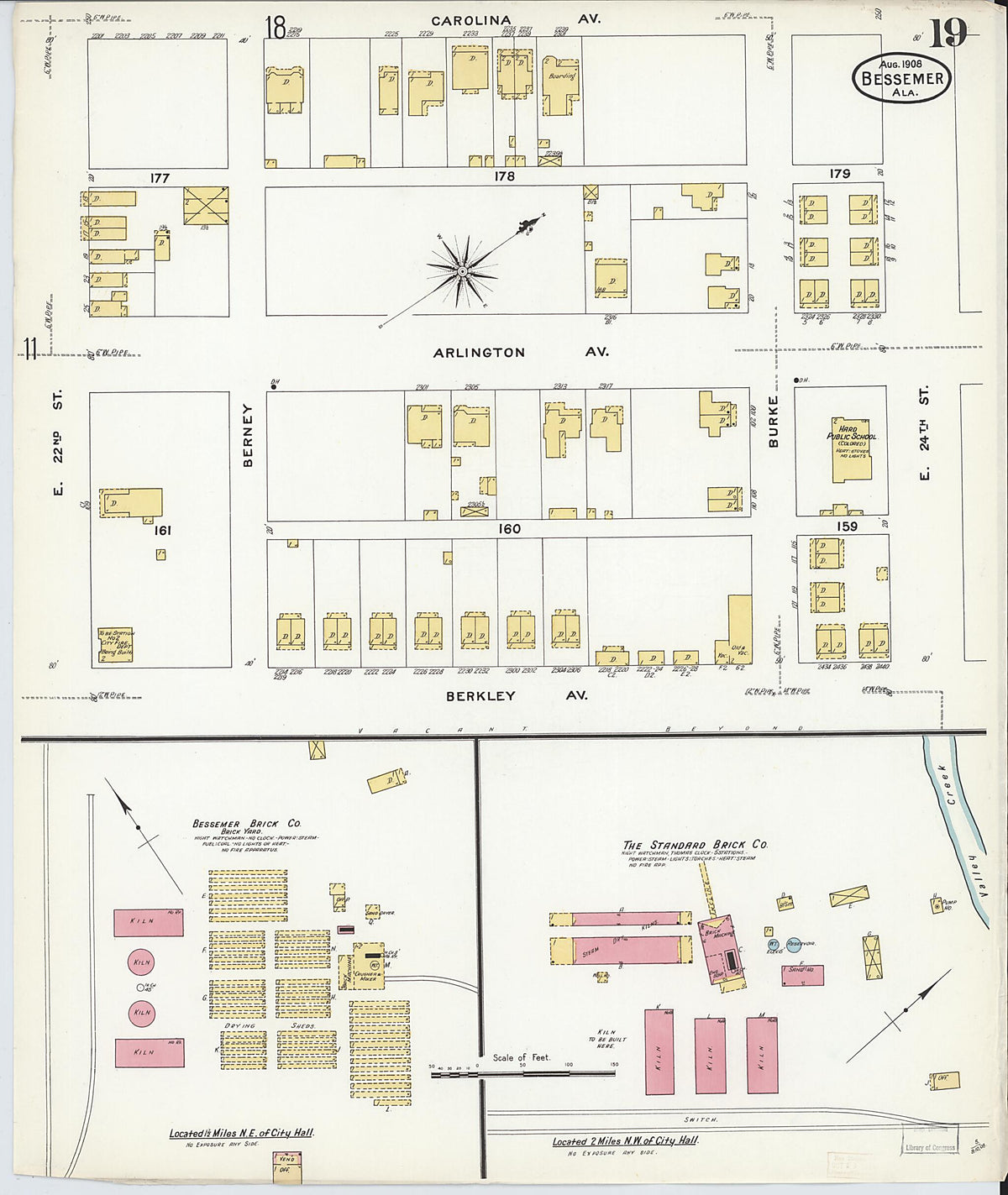 Bessemer, Jefferson County, Alabama 1908 (Sheet 19 of 24) by Relic Map Company