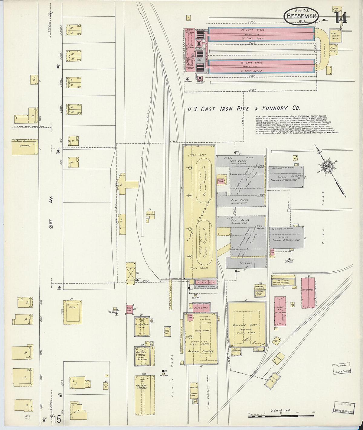 Bessemer, Jefferson County, Alabama 1913 (Sheet 14 of 28) by Relic Map Company