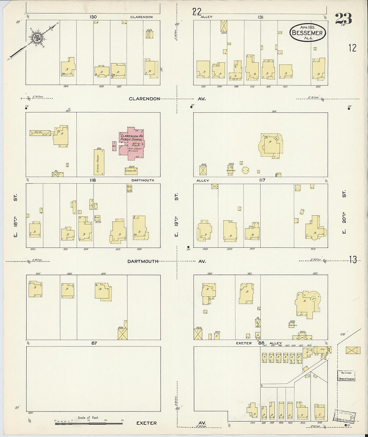 Bessemer, Jefferson County, Alabama 1913 (Sheet 23 of 28) by Relic Map Company