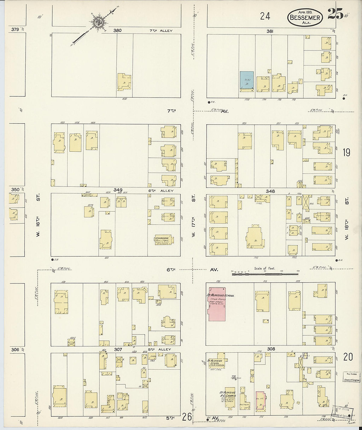 Bessemer, Jefferson County, Alabama 1913 (Sheet 25 of 28) by Relic Map Company
