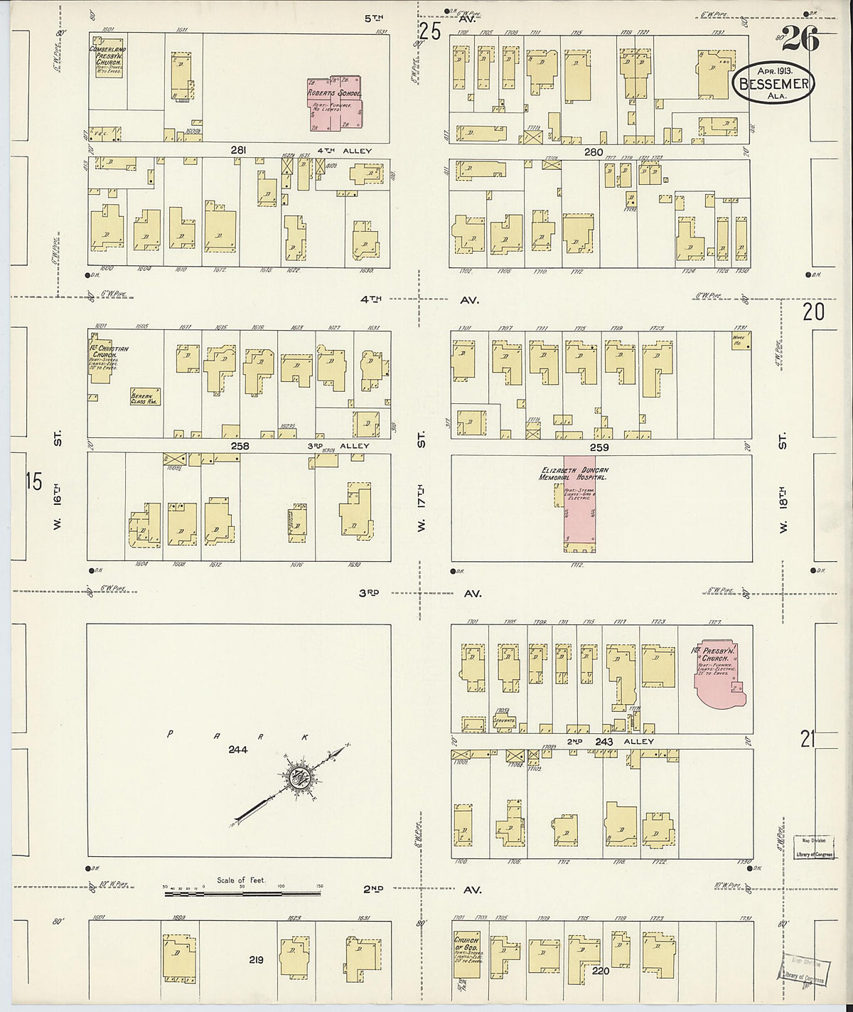 Bessemer, Jefferson County, Alabama 1913 (Sheet 26 of 28) by Relic Map Company