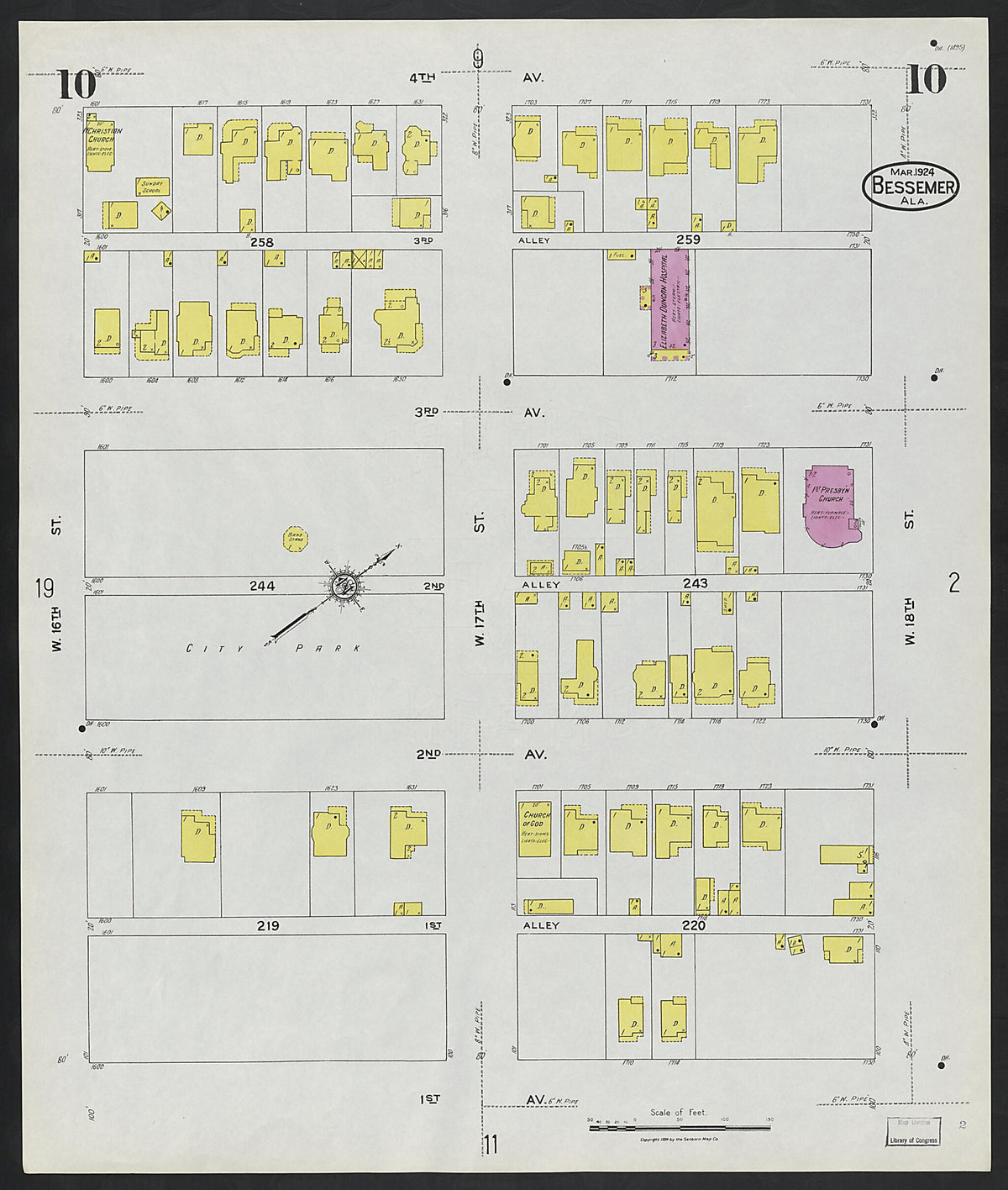 Bessemer, Jefferson County, Alabama 1924 (Sheet 10) by Relic Map Company