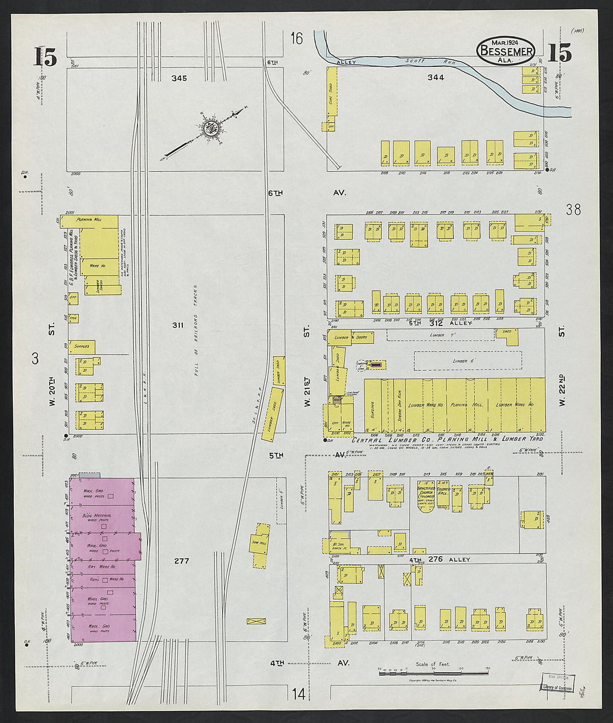 Bessemer, Jefferson County, Alabama 1924 (Sheet 15) by Relic Map Company