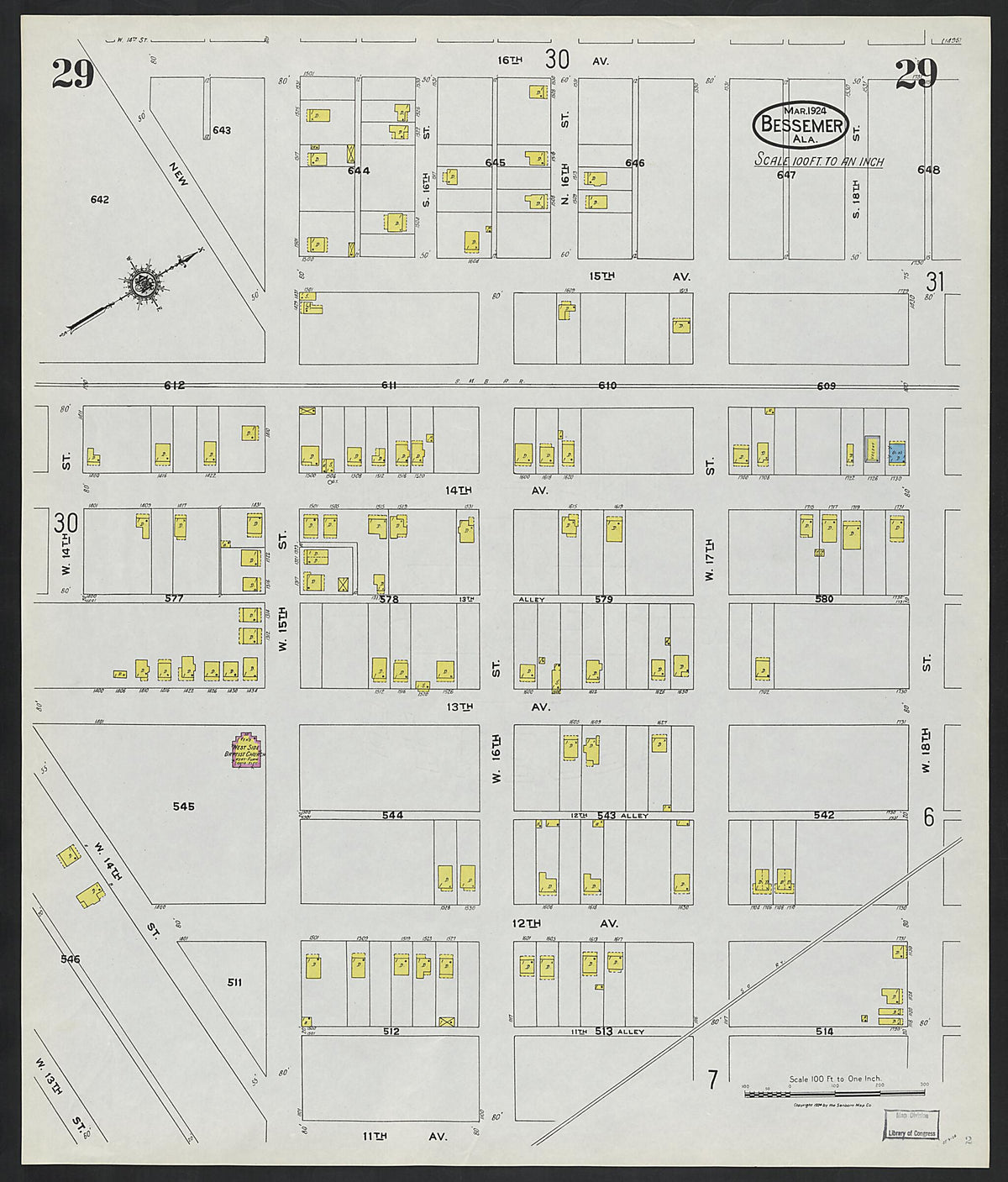 Bessemer, Jefferson County, Alabama 1924 (Sheet 29) by Relic Map Company