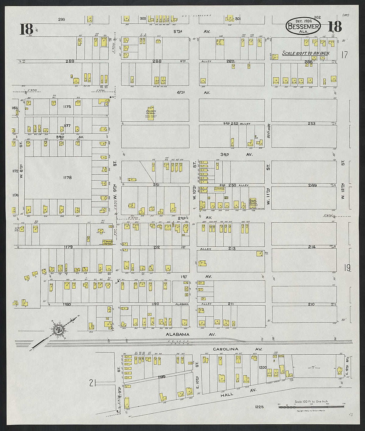 Bessemer, Jefferson County, Alabama 1924 (Sheet 18) by Relic Map Company