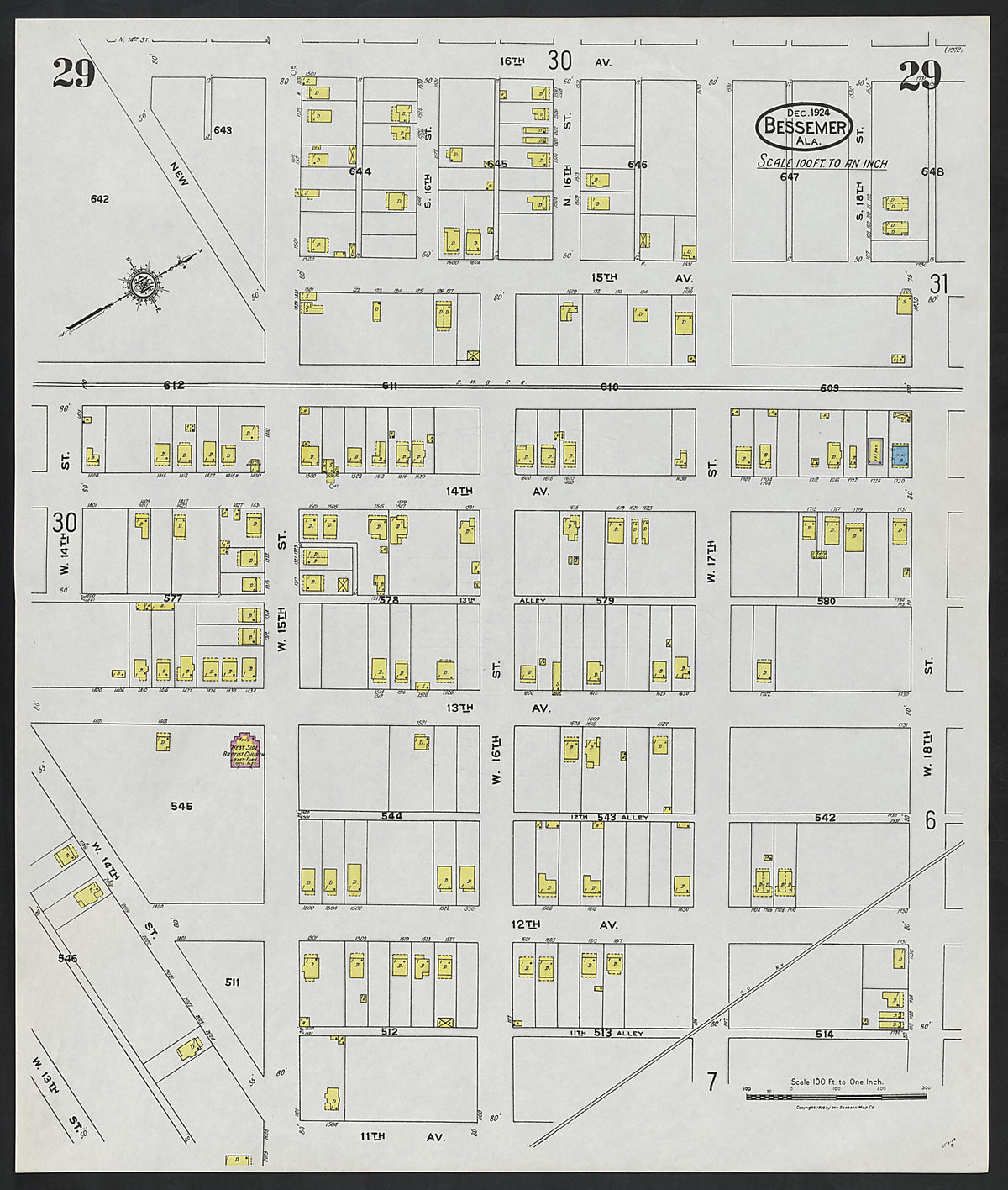 Bessemer, Jefferson County, Alabama 1924 (Sheet 29) by Relic Map Company