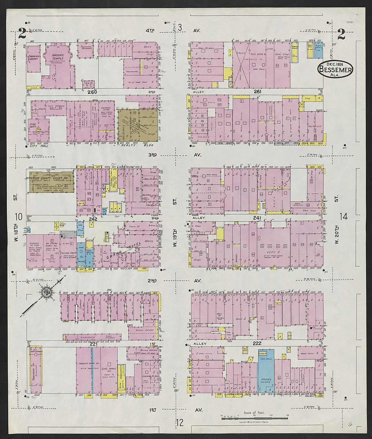 Bessemer, Jefferson County, Alabama 1924 (Sheet 2) by Relic Map Company