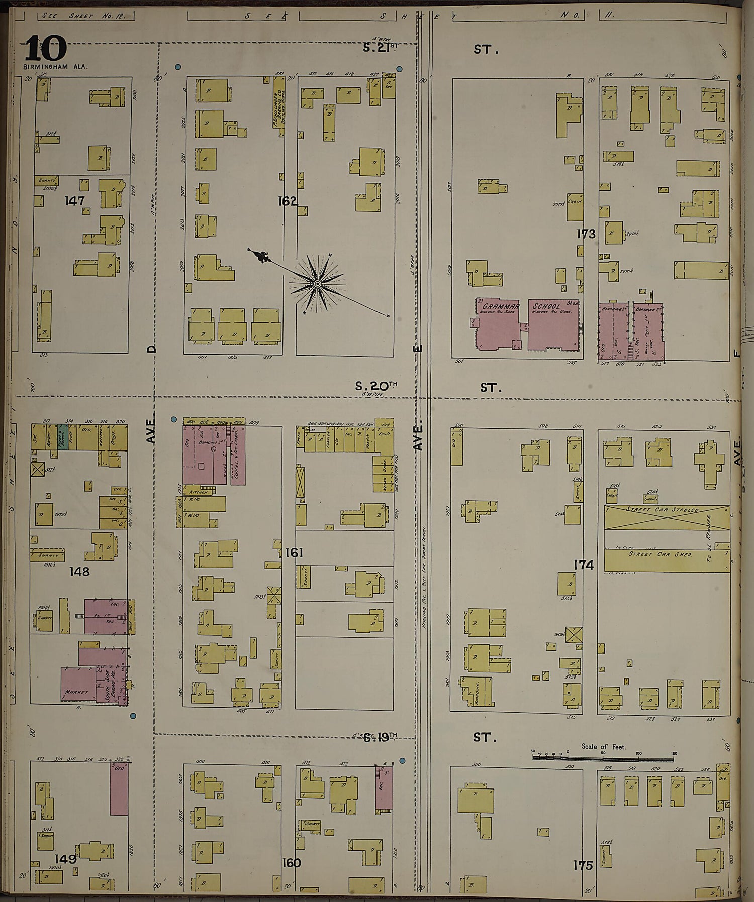 This old map of Birmingham, Jefferson County, Alabama was created by Sanborn Map Company in 1891