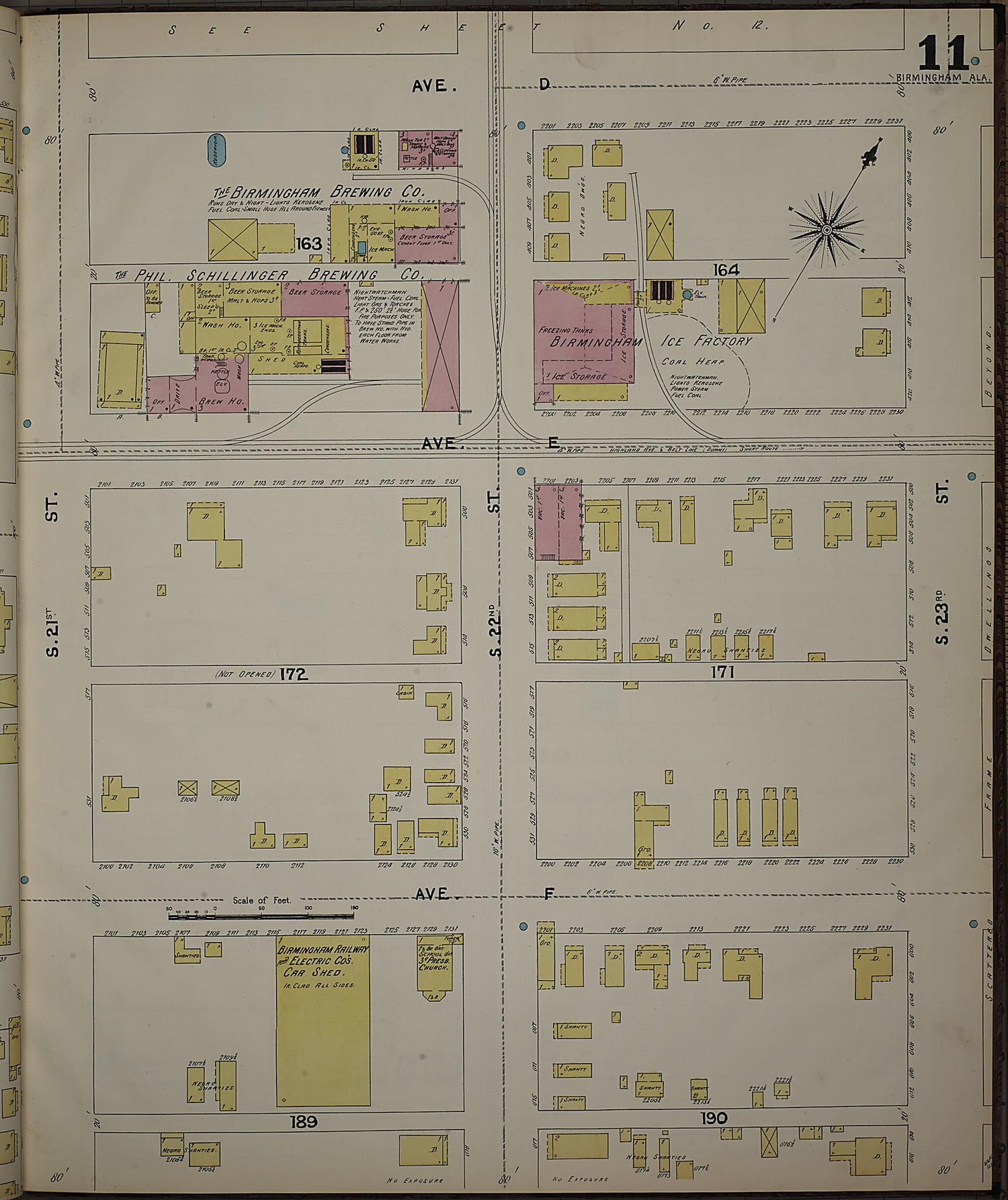 This old map of Birmingham, Jefferson County, Alabama was created by Sanborn Map Company in 1891