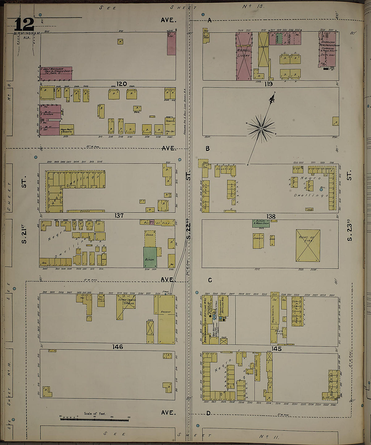 Birmingham, Jefferson County, Alabama 1891 (Sheet 12) by Relic Map Company