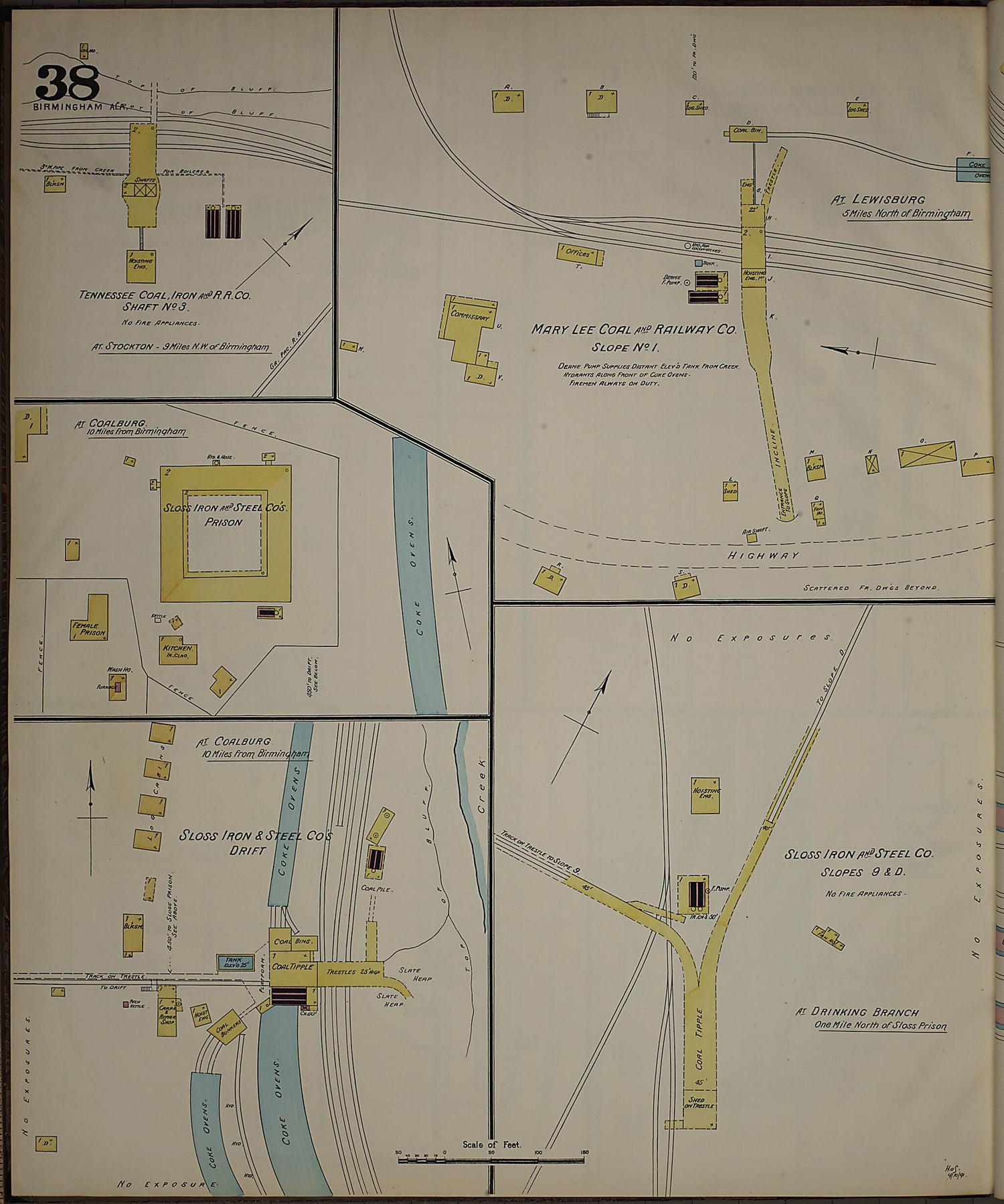 This old map of Birmingham, Jefferson County, Alabama was created by Sanborn Map Company in 1891